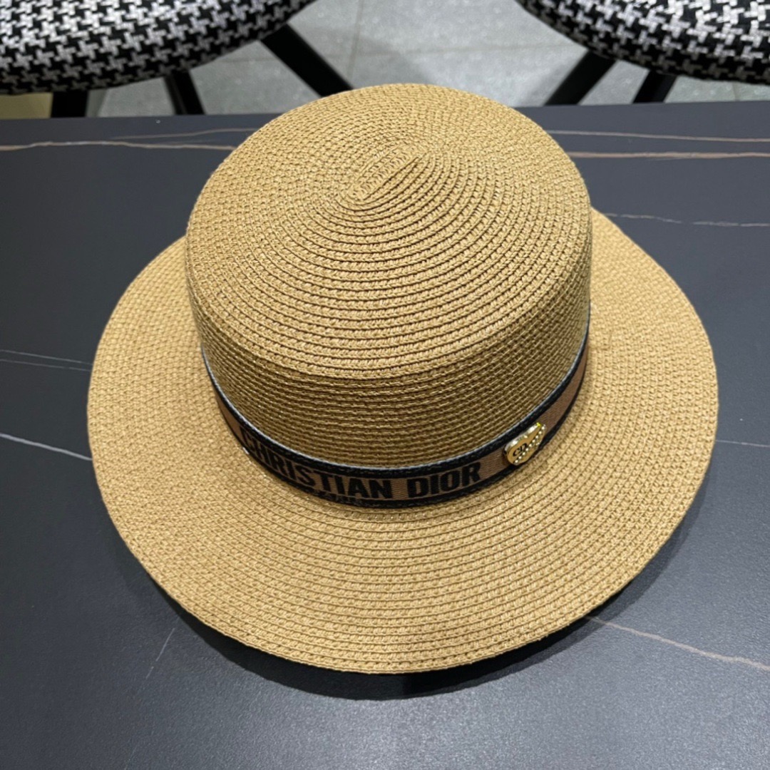 Dior迪奥官方款草帽，高密度制作，一顶超级有品位的草帽了~出街首选小仙女🧚人手必备 头围57cm