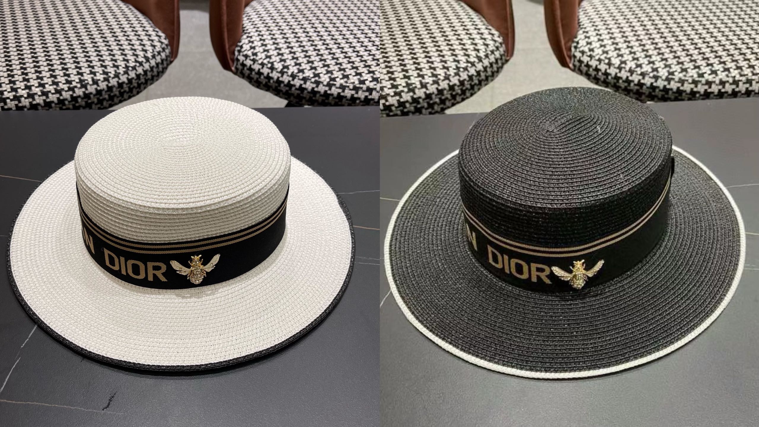 Dior迪奥平顶草帽，一顶超级有品位的草帽了~出街首选！帽型超美腻颜色妥妥，