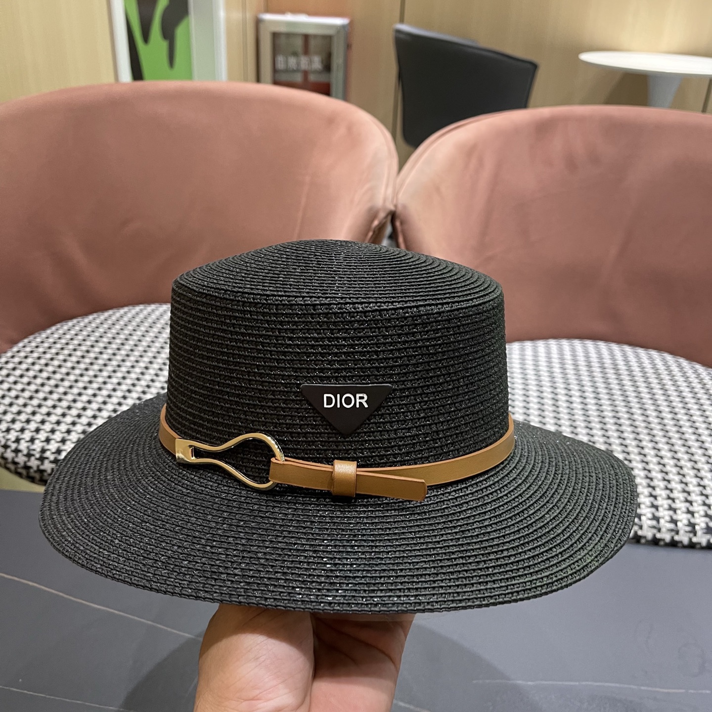 迪奥Dior 新款草帽，高级定制，名媛风，夏季防晒防紫外线，出行必备，百搭好看
