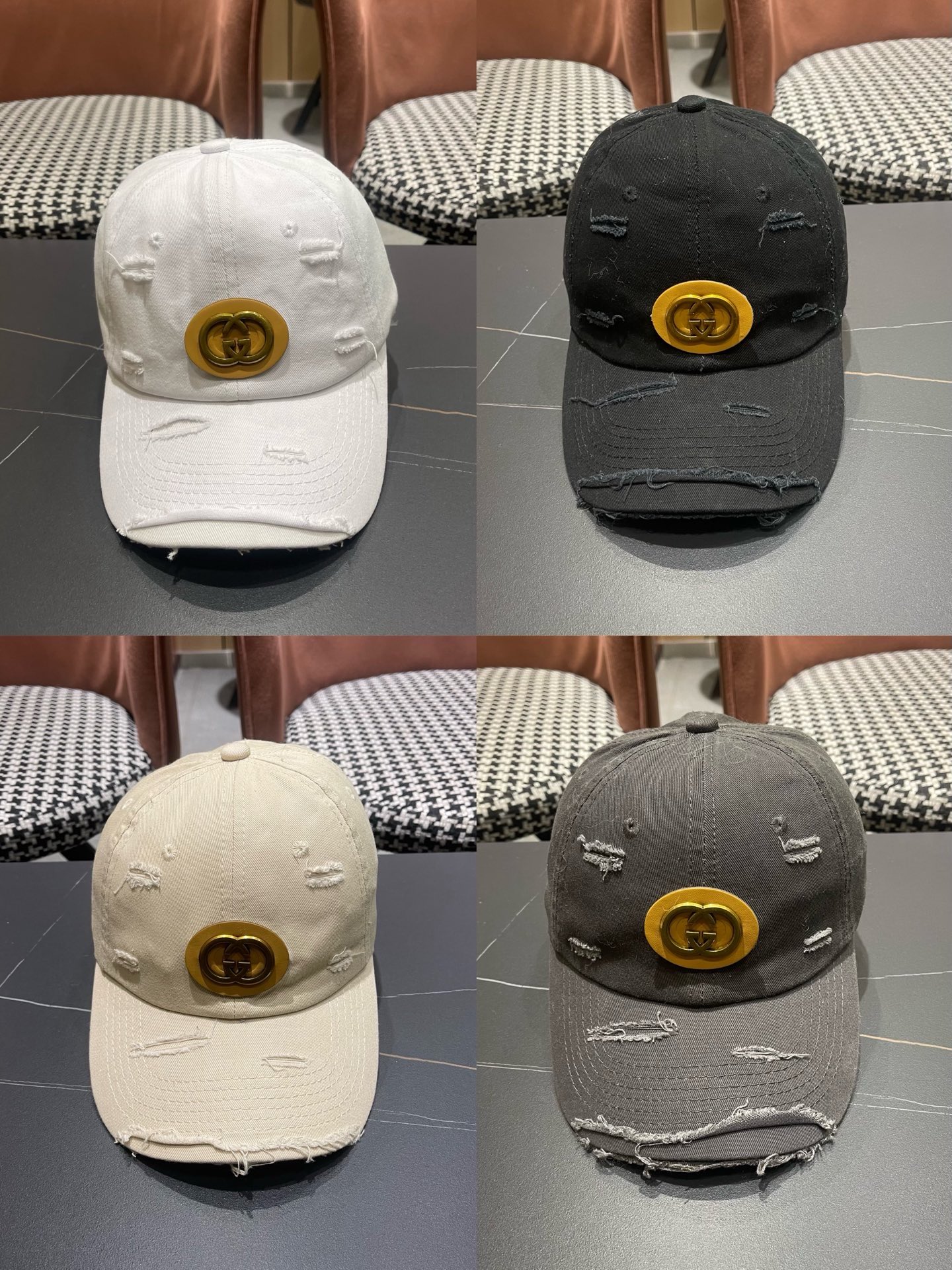 古奇GUCCI 👒破洞新款棒球帽，简单大方 男女通用遮阳帽