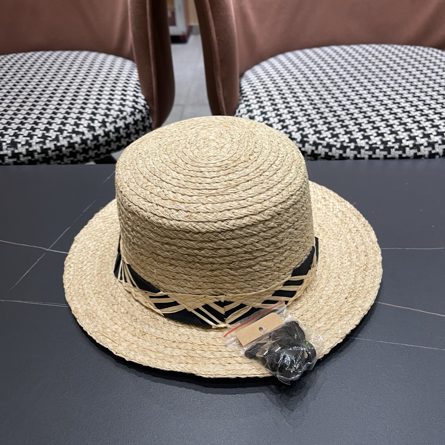 迪奥Dior 超好看拉菲草帽百搭度假风 新款夏季透气海边遮阳防晒帽平沿礼帽