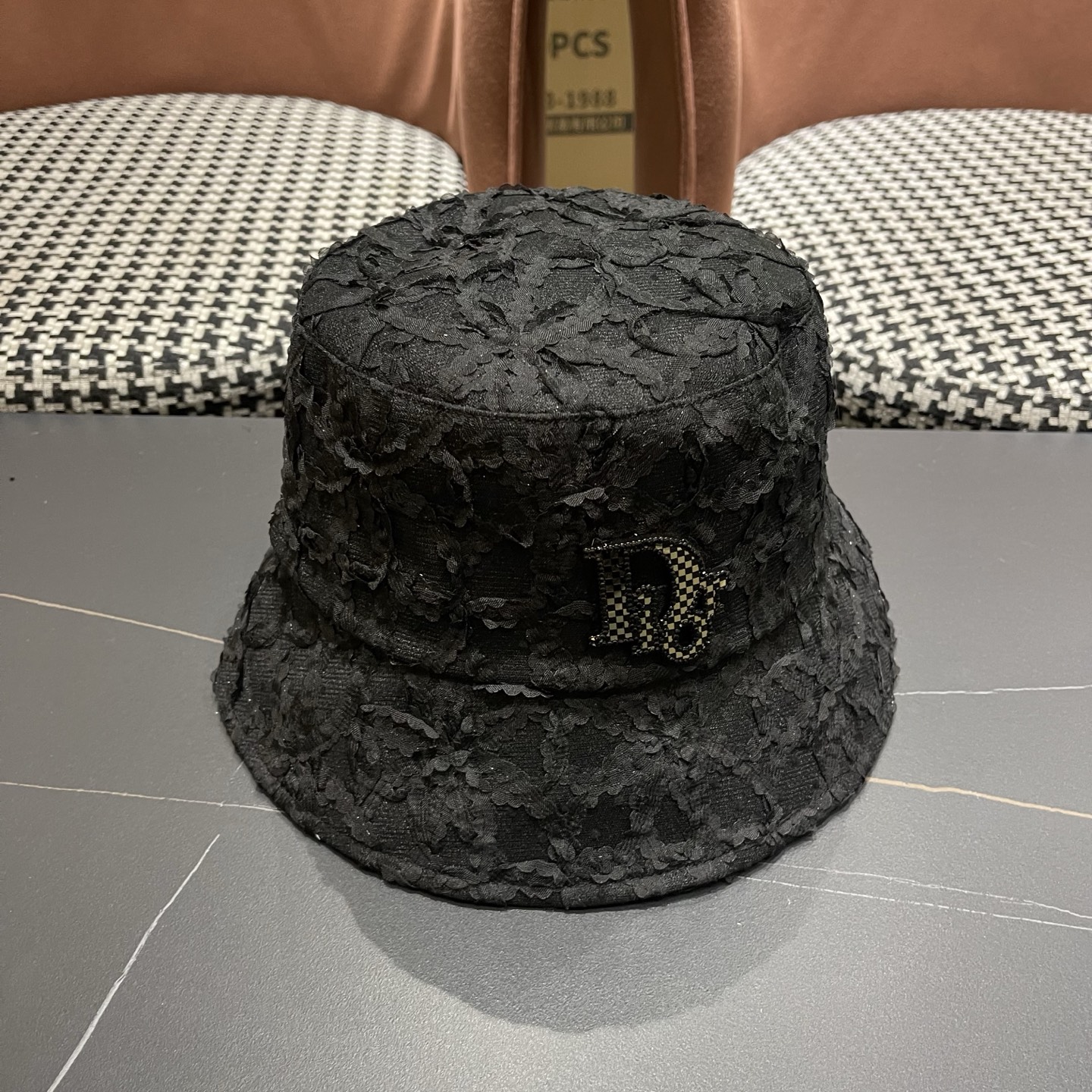 迪奥Dior 水桶渔夫帽子女复古透气防晒头巾夏天遮阳帽