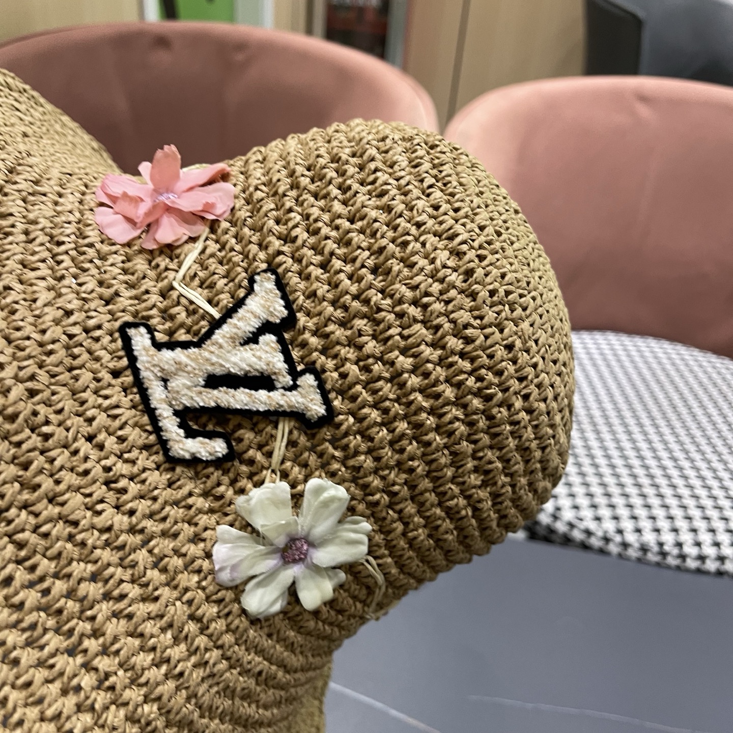 LV路易威登 草帽女夏日系小清新文艺可折叠度假出游草编遮阳防晒花朵渔夫帽子