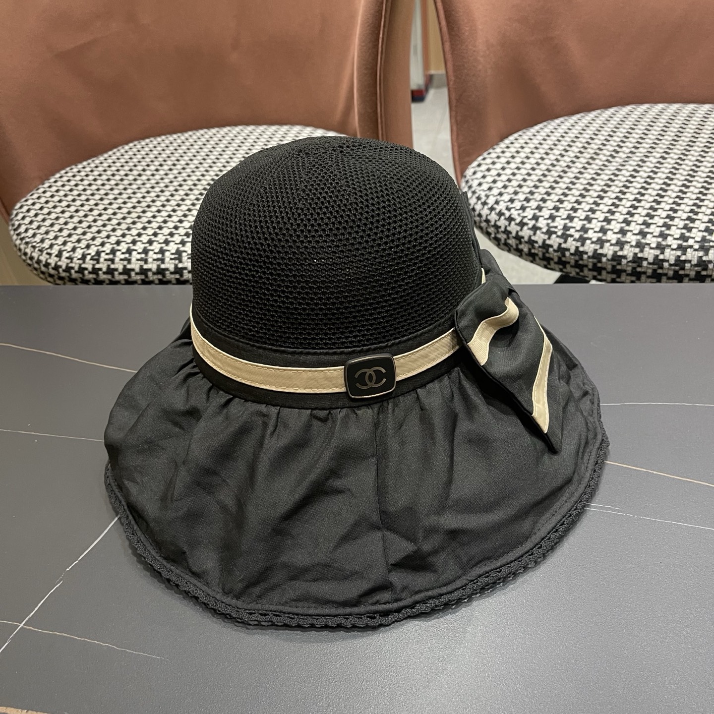 CHANEL 香奈儿早春新款韩版蝴蝶结防紫外线大帽檐渔夫帽 精致无暇！做工细致，
