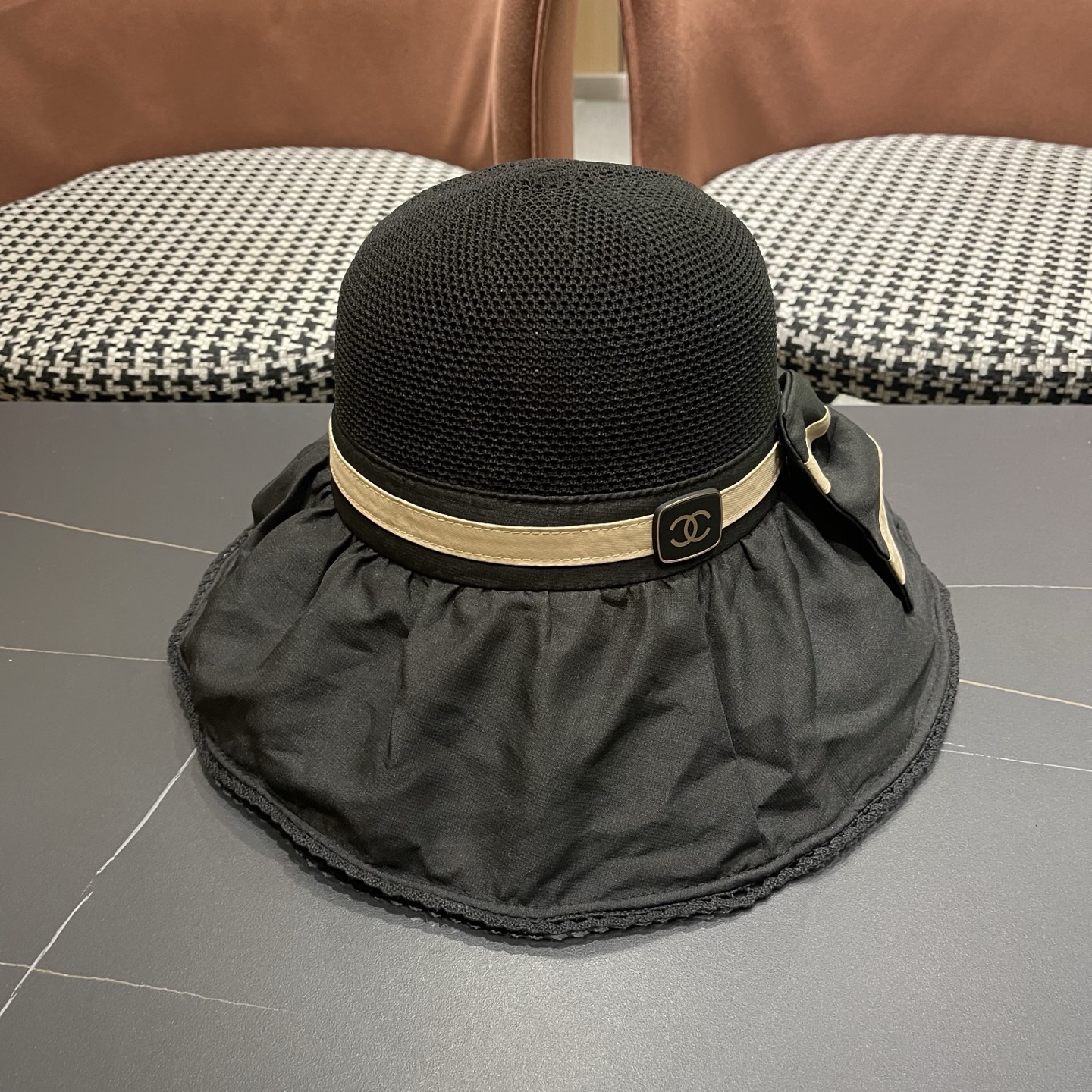 CHANEL 香奈儿早春新款韩版蝴蝶结防紫外线大帽檐渔夫帽 精致无暇！做工细致，