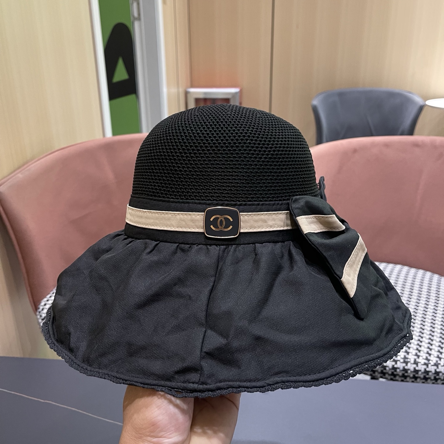 CHANEL 香奈儿早春新款韩版蝴蝶结防紫外线大帽檐渔夫帽 精致无暇！做工细致，