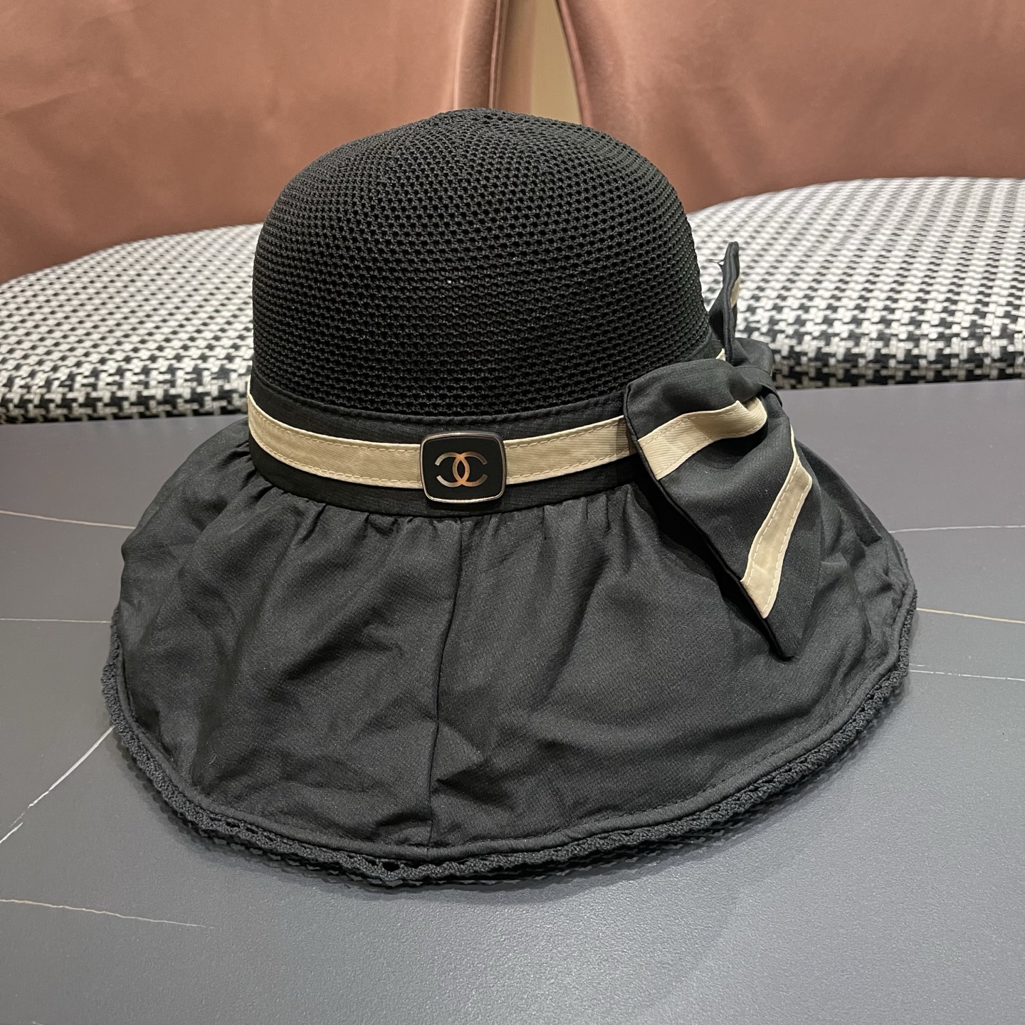 CHANEL 香奈儿早春新款韩版蝴蝶结防紫外线大帽檐渔夫帽 精致无暇！做工细致，