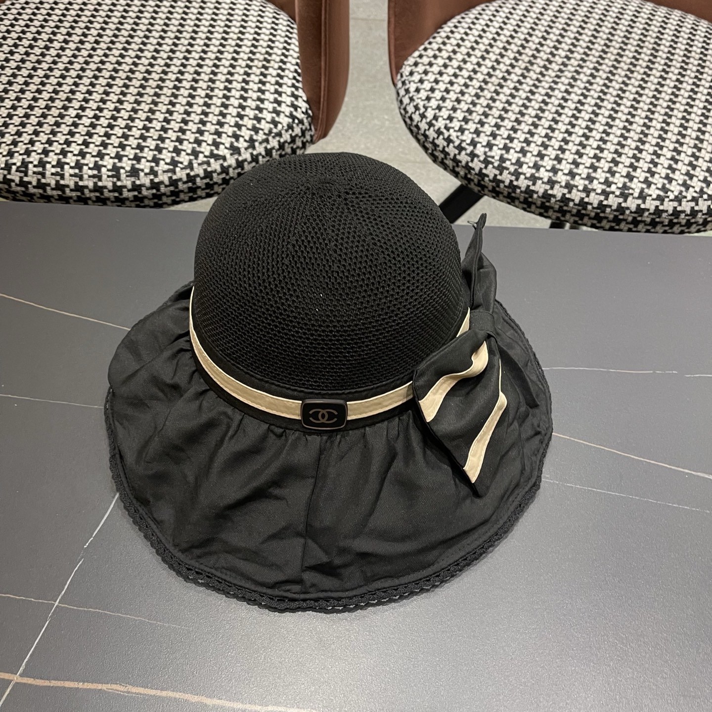 CHANEL 香奈儿早春新款韩版蝴蝶结防紫外线大帽檐渔夫帽 精致无暇！做工细致，