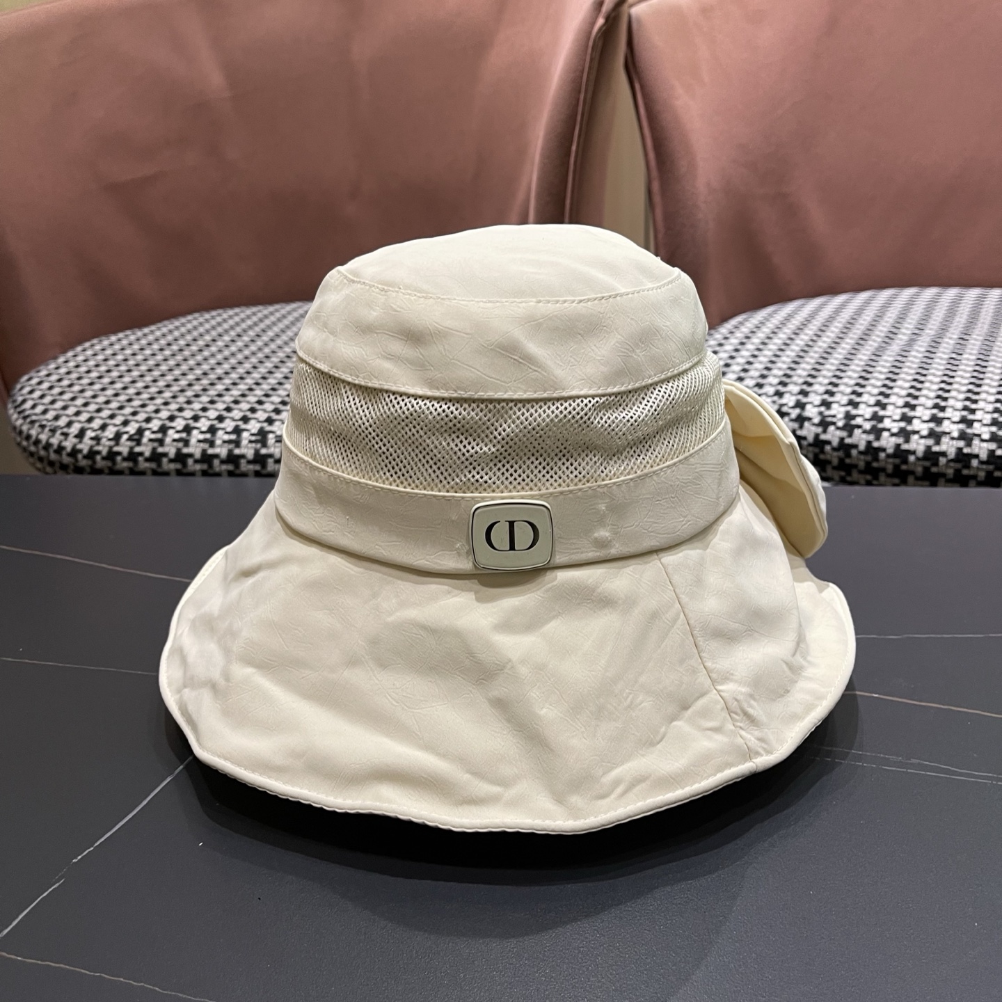 Dior迪奥 日系网纱防晒渔夫帽显脸小夏季新款户外出游遮阳帽大檐太阳帽