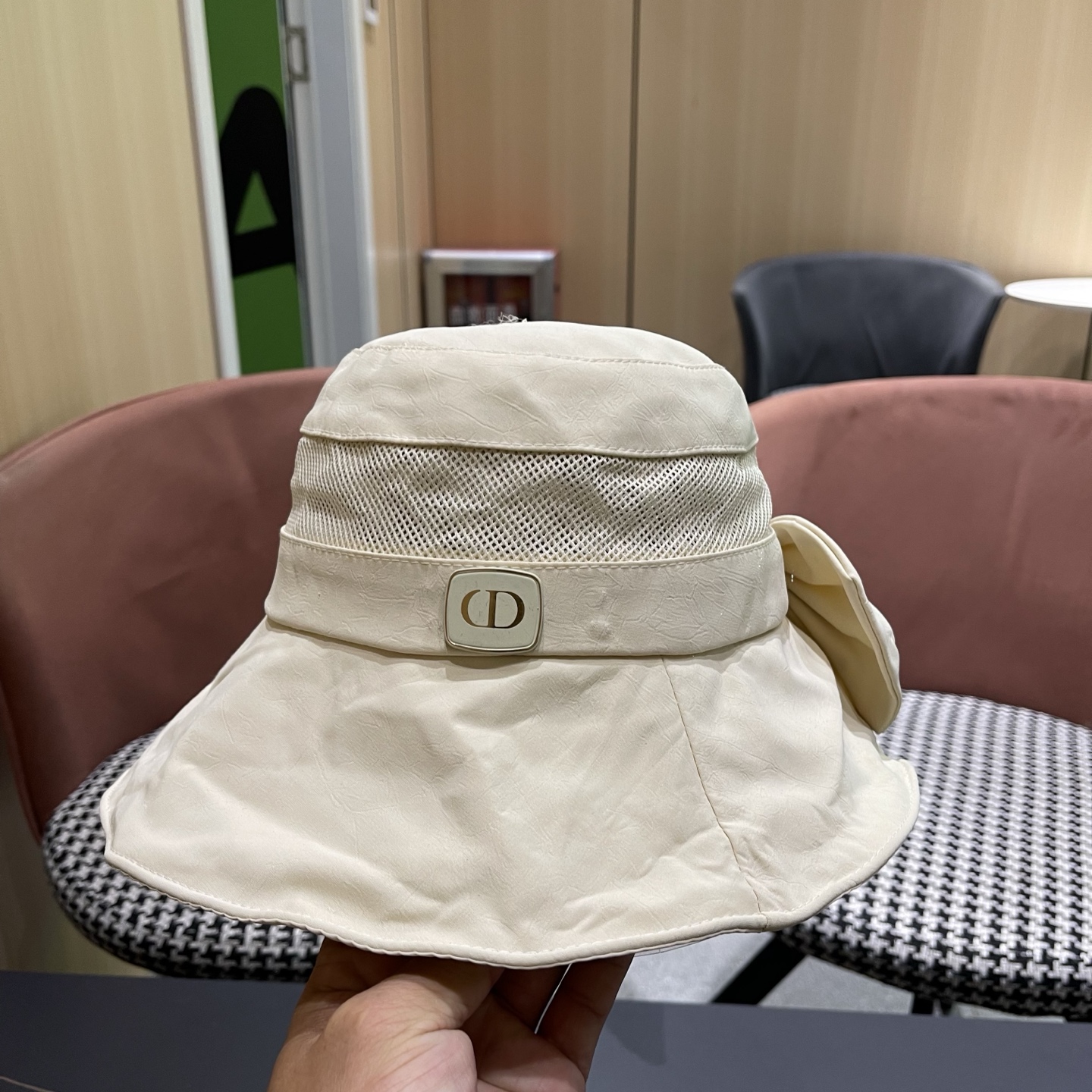 Dior迪奥 日系网纱防晒渔夫帽显脸小夏季新款户外出游遮阳帽大檐太阳帽