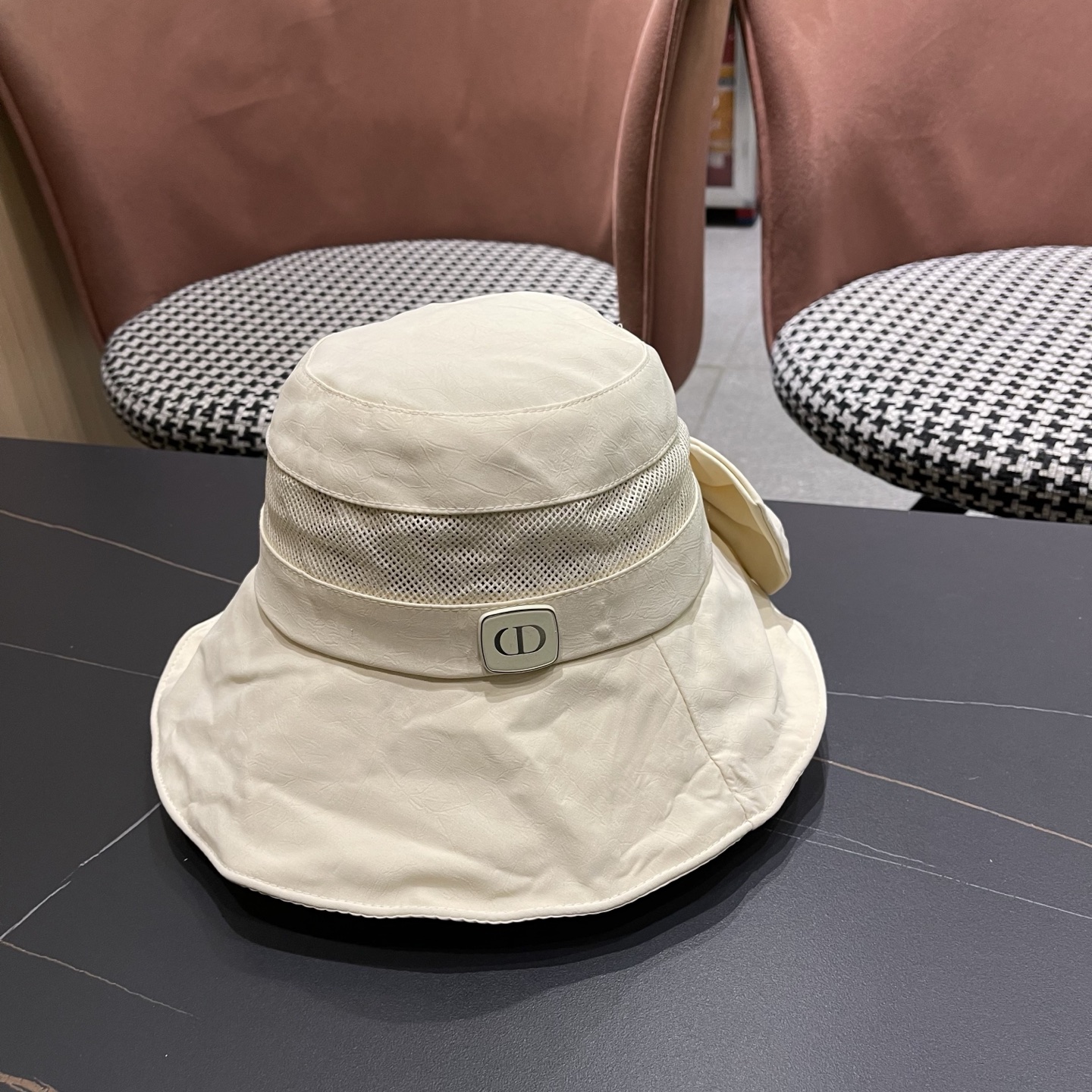 Dior迪奥 日系网纱防晒渔夫帽显脸小夏季新款户外出游遮阳帽大檐太阳帽