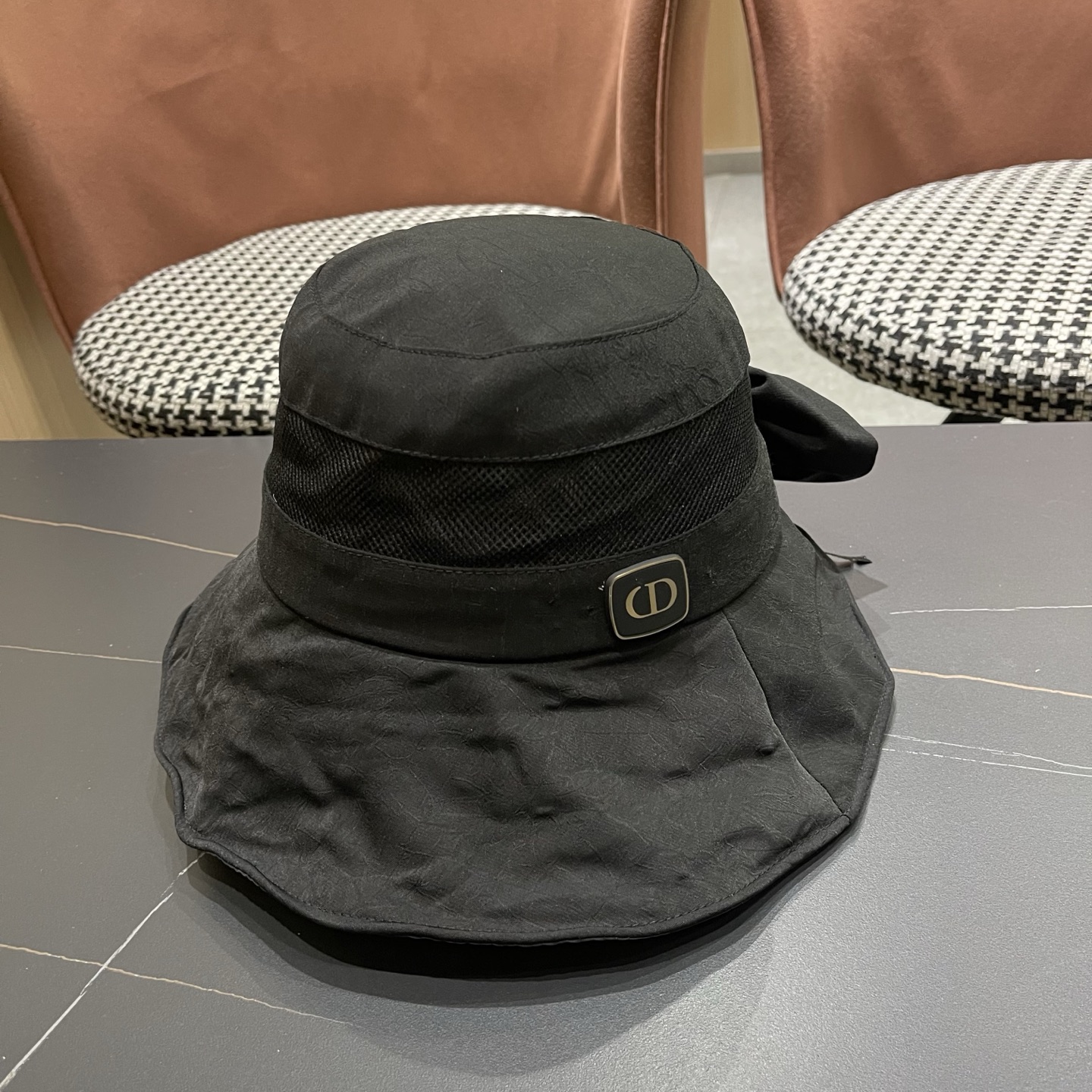 Dior迪奥 日系网纱防晒渔夫帽显脸小夏季新款户外出游遮阳帽大檐太阳帽