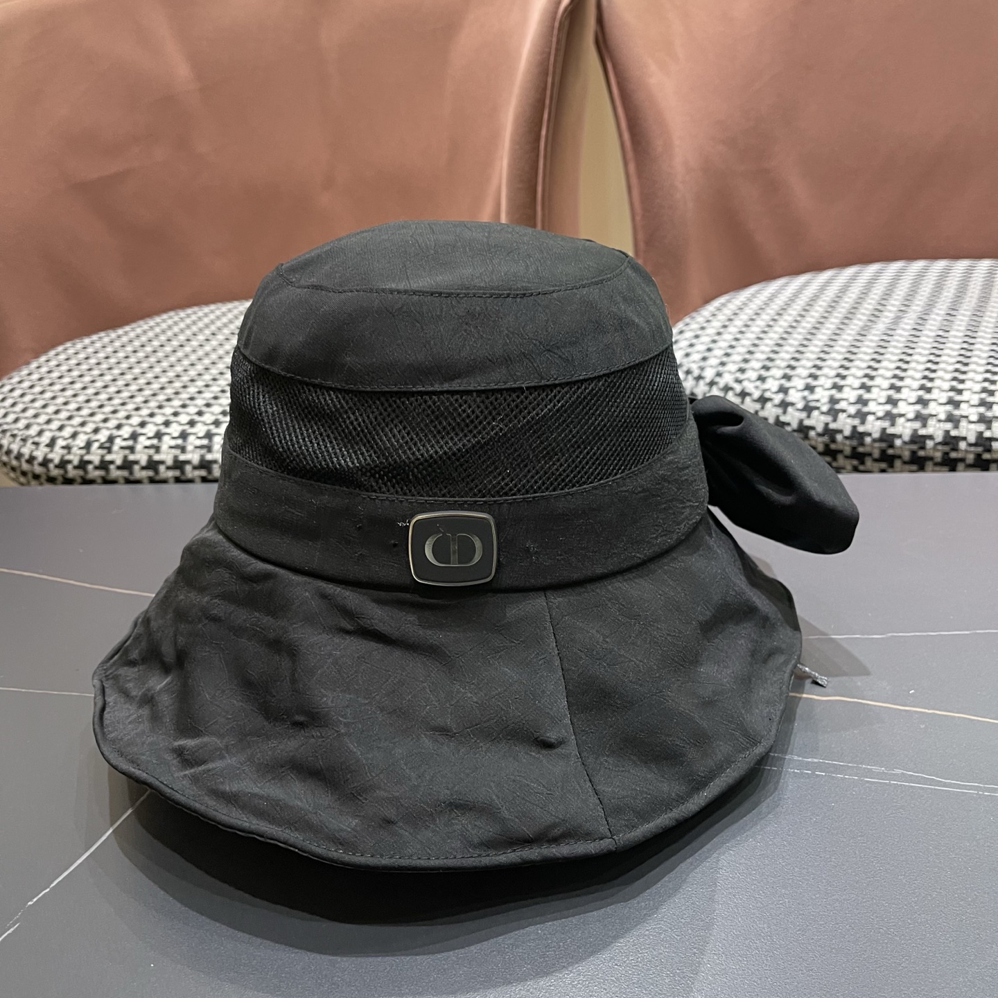 Dior迪奥 日系网纱防晒渔夫帽显脸小夏季新款户外出游遮阳帽大檐太阳帽
