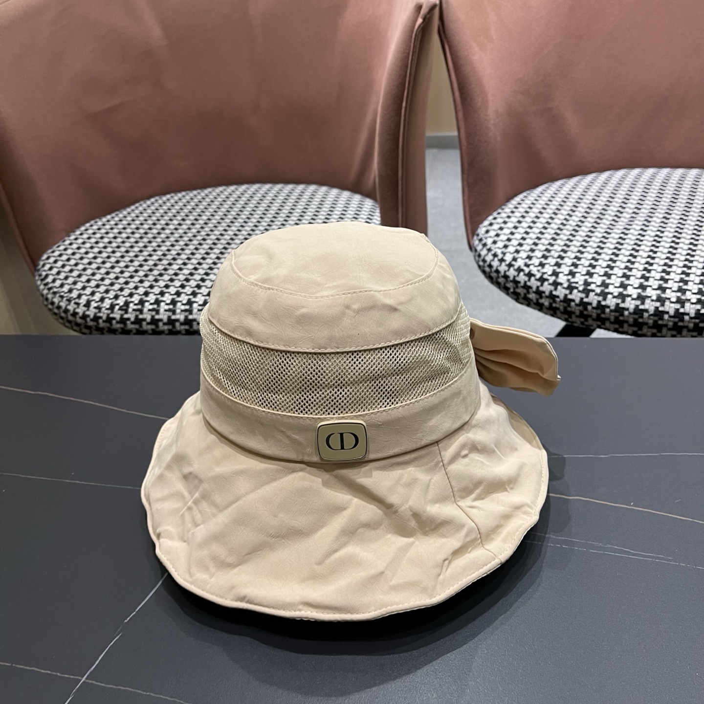 Dior迪奥 日系网纱防晒渔夫帽显脸小夏季新款户外出游遮阳帽大檐太阳帽