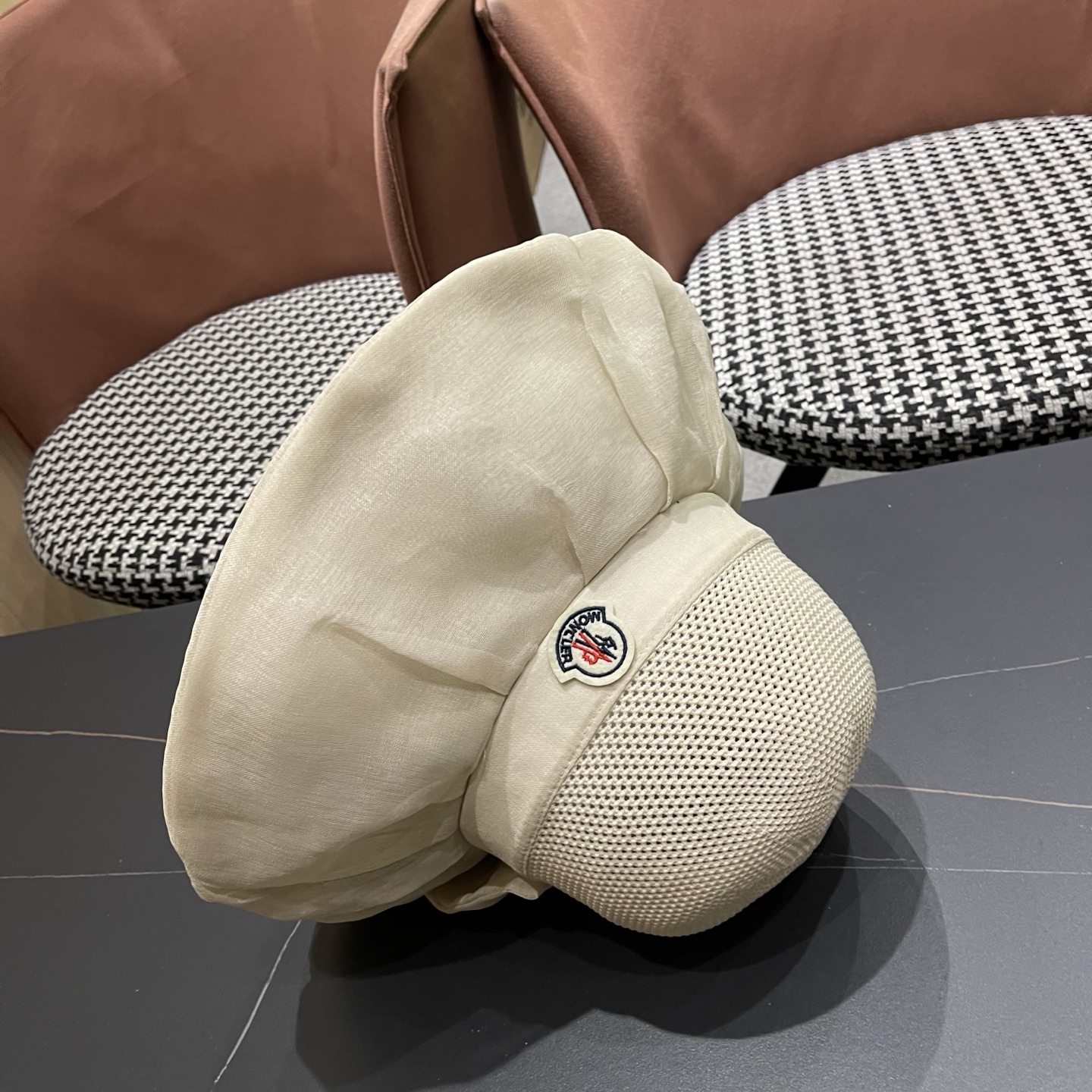 MONCLER（蒙口）帽子女夏遮阳防晒防紫外线渔夫帽遮脸太阳帽大檐户外骑行海边游玩
