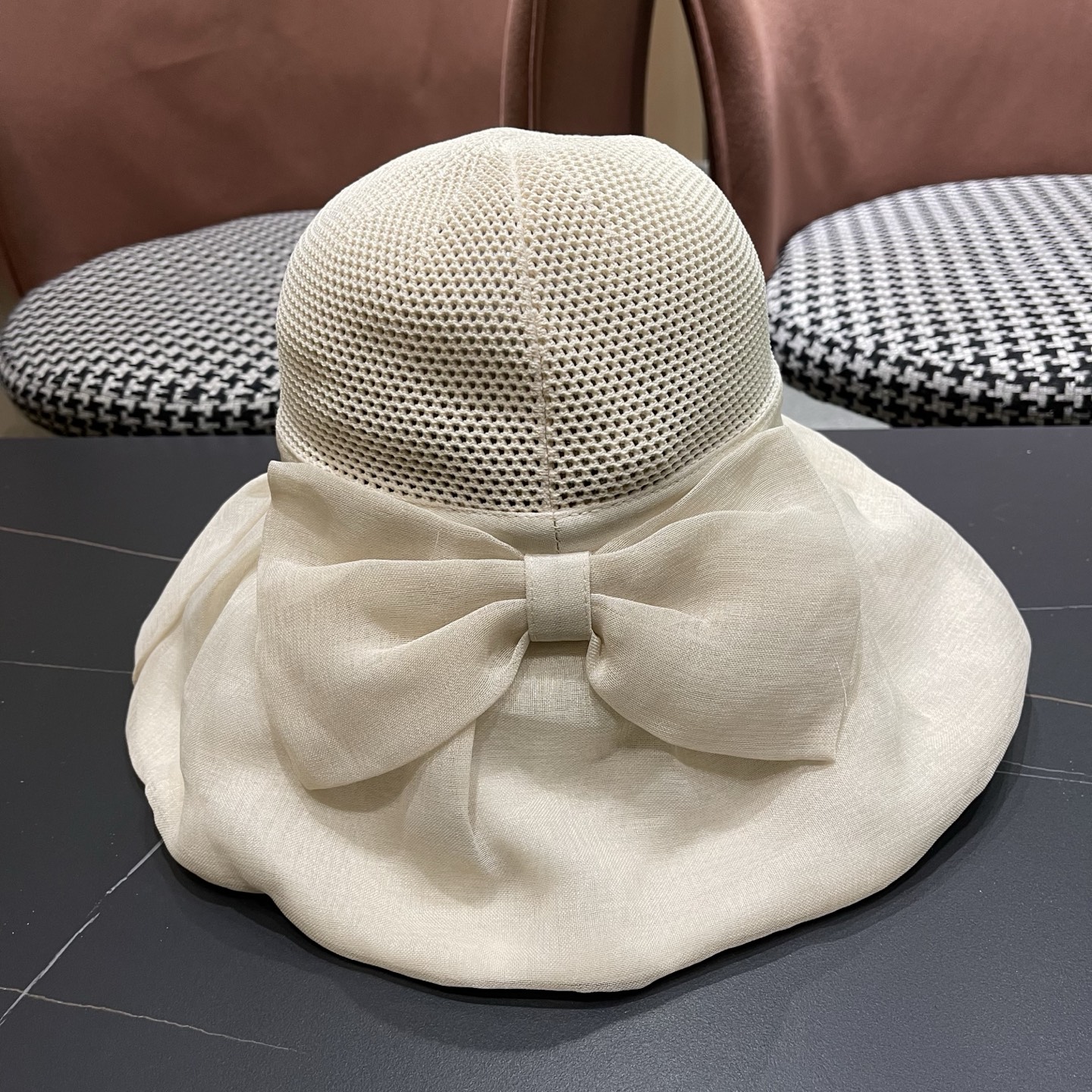MONCLER（蒙口）帽子女夏遮阳防晒防紫外线渔夫帽遮脸太阳帽大檐户外骑行海边游玩
