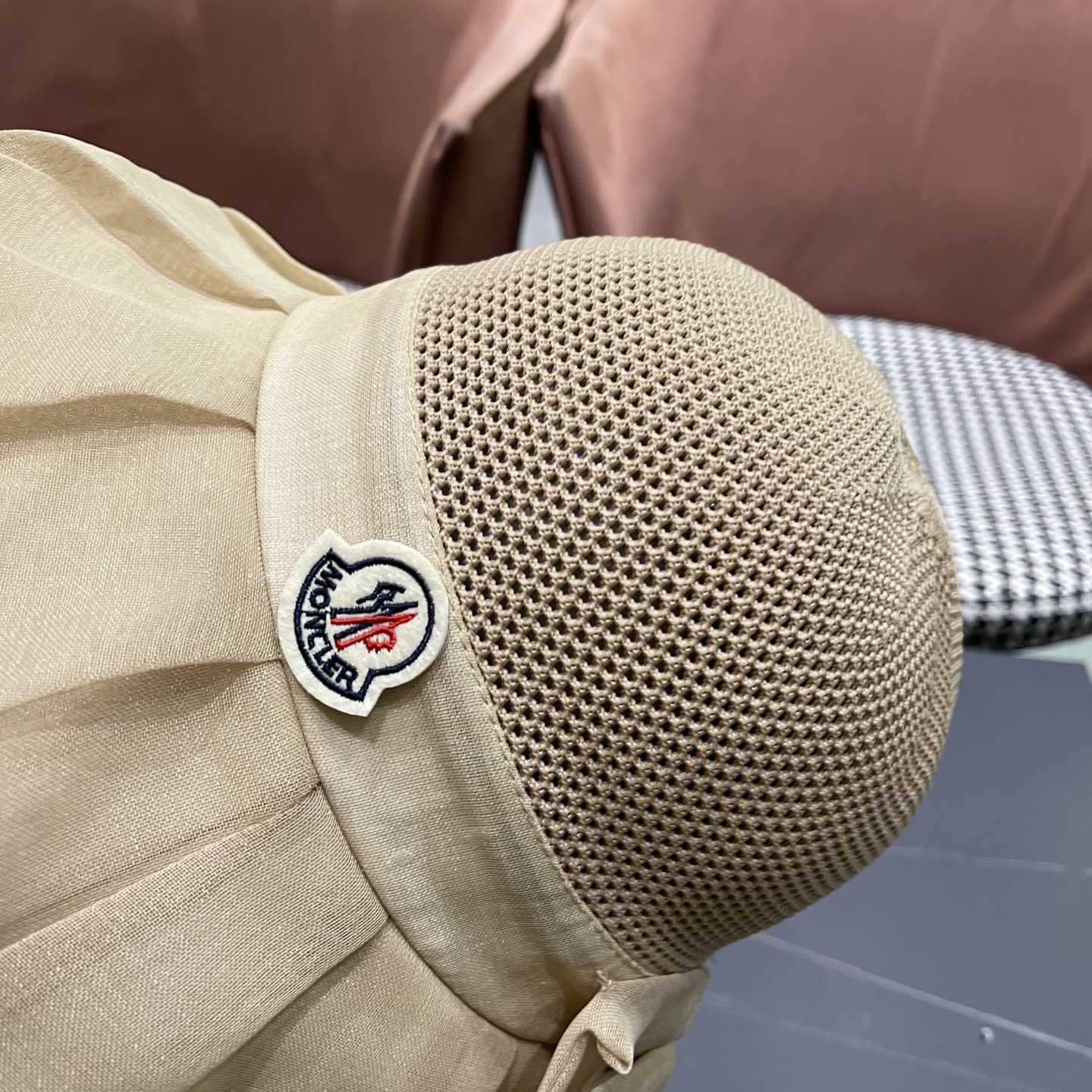 MONCLER（蒙口）帽子女夏遮阳防晒防紫外线渔夫帽遮脸太阳帽大檐户外骑行海边游玩