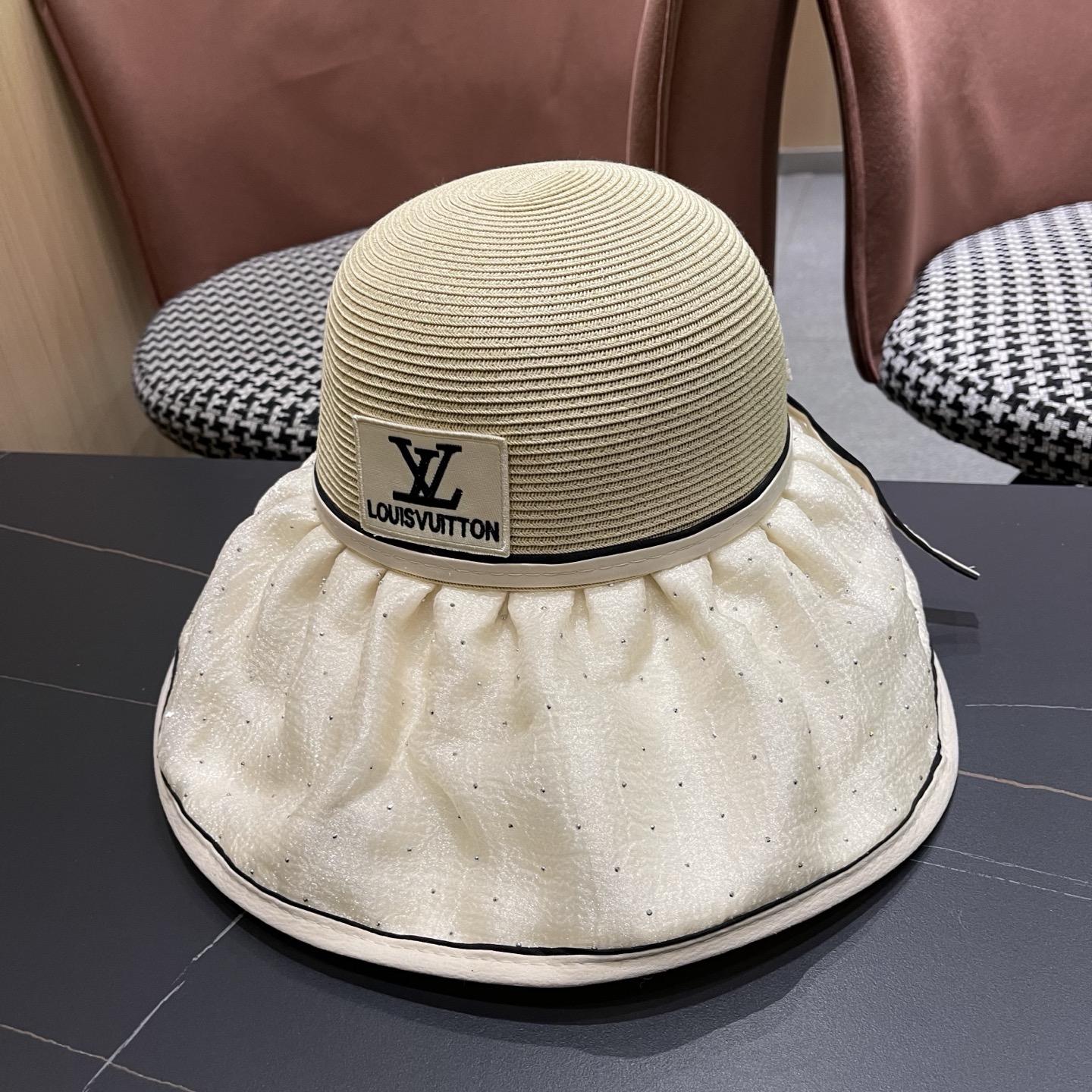 LV路易威登 夏季太阳帽女遮脸防紫外线大檐防晒遮阳帽骑行户外渔夫帽