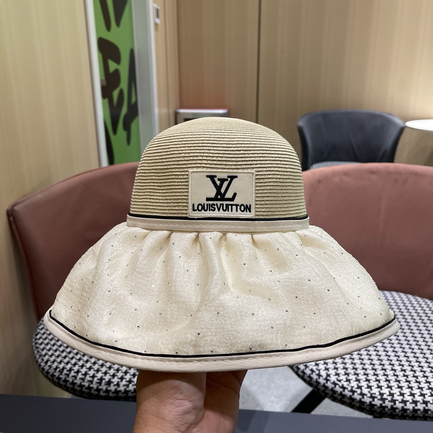 LV路易威登 夏季太阳帽女遮脸防紫外线大檐防晒遮阳帽骑行户外渔夫帽
