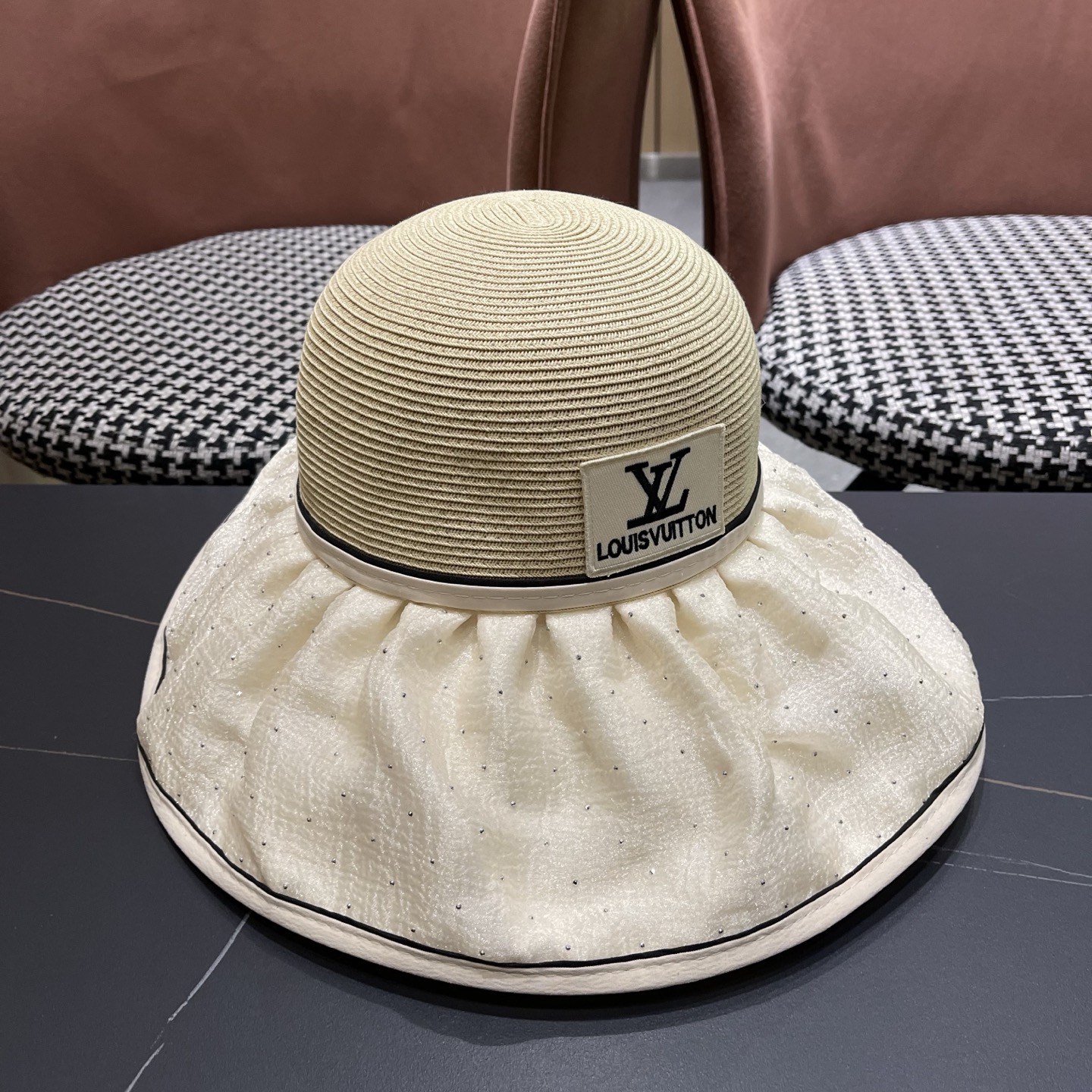 LV路易威登 夏季太阳帽女遮脸防紫外线大檐防晒遮阳帽骑行户外渔夫帽