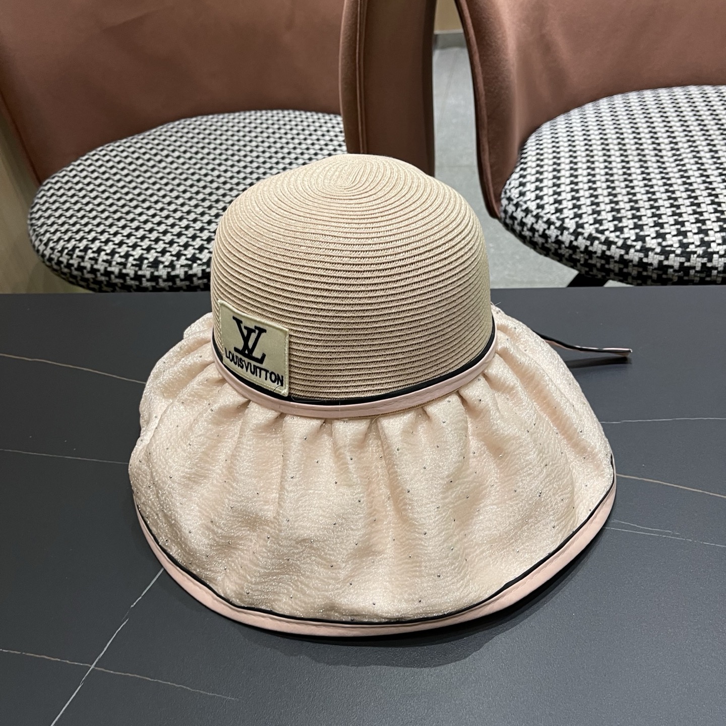 LV路易威登 夏季太阳帽女遮脸防紫外线大檐防晒遮阳帽骑行户外渔夫帽