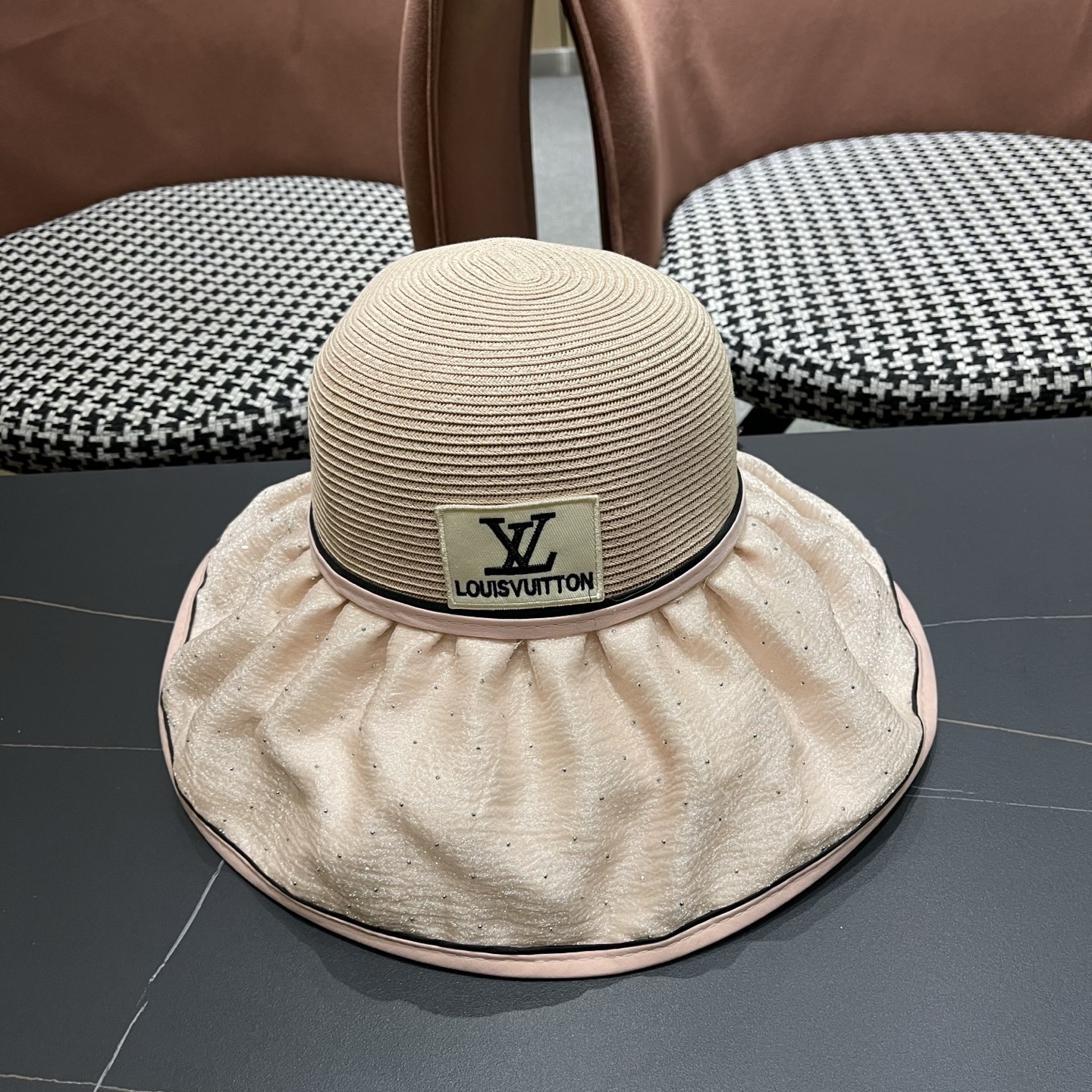 LV路易威登 夏季太阳帽女遮脸防紫外线大檐防晒遮阳帽骑行户外渔夫帽