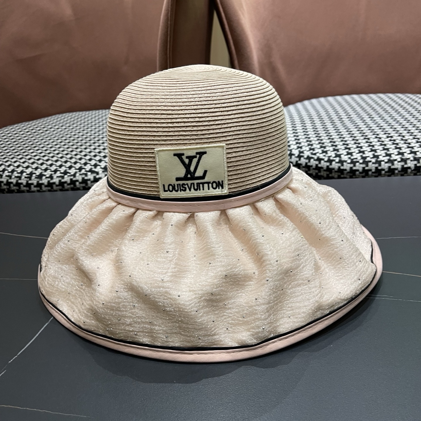 LV路易威登 夏季太阳帽女遮脸防紫外线大檐防晒遮阳帽骑行户外渔夫帽