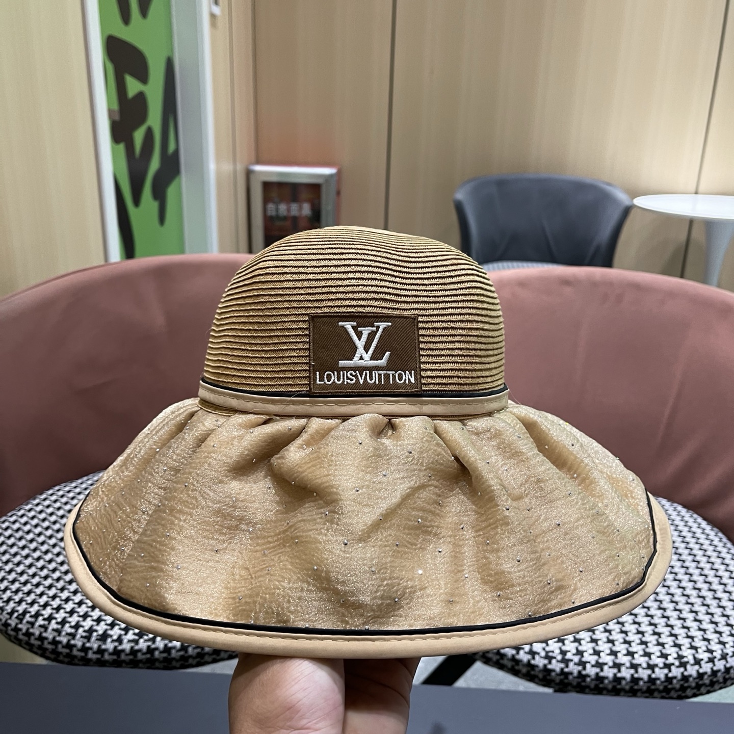 LV路易威登 夏季太阳帽女遮脸防紫外线大檐防晒遮阳帽骑行户外渔夫帽