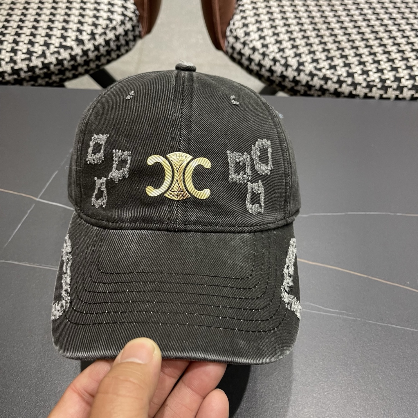 Celine 赛琳韩版复古水洗做旧棒球帽子男女潮流个性百搭软顶显脸小遮阳鸭舌帽