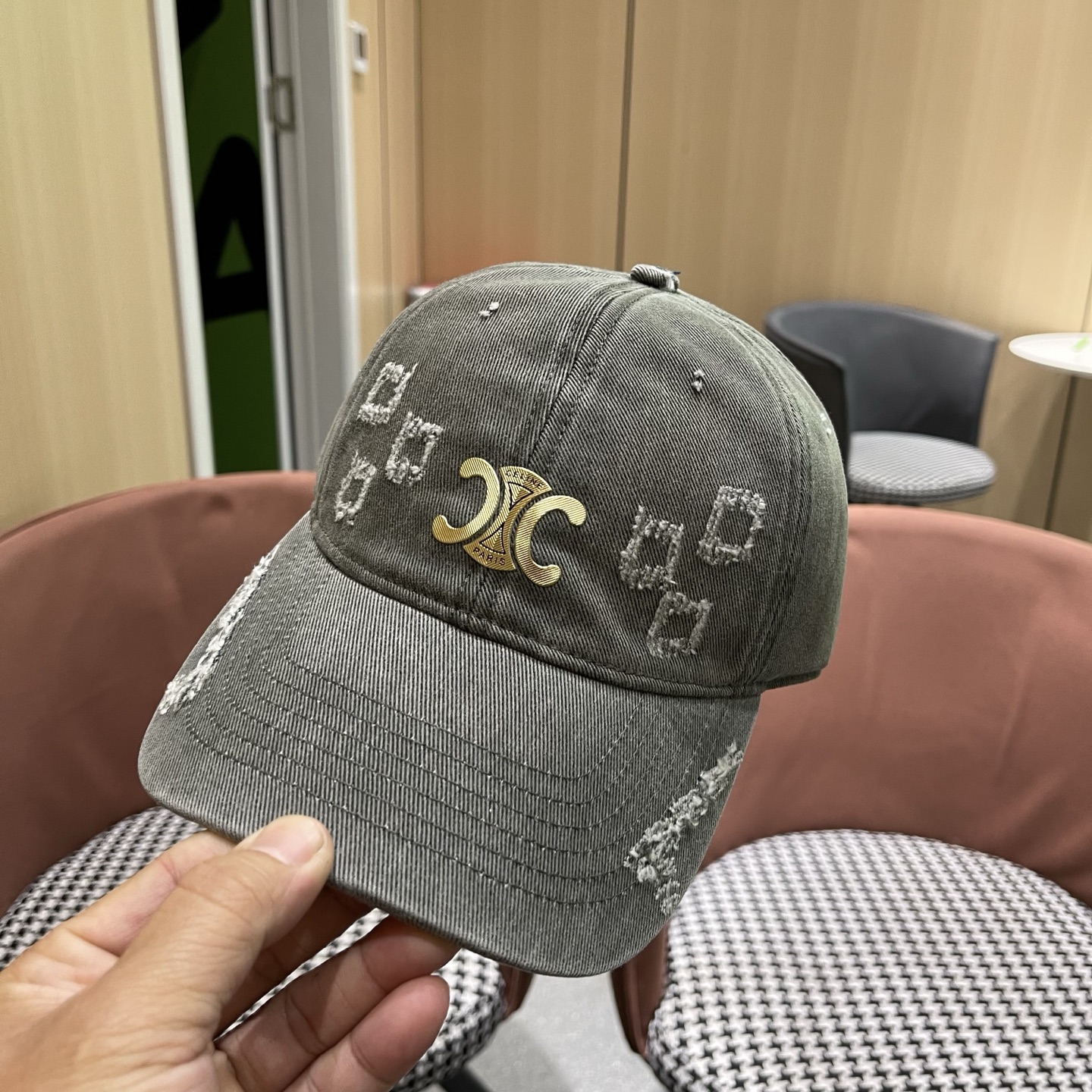 Celine 赛琳韩版复古水洗做旧棒球帽子男女潮流个性百搭软顶显脸小遮阳鸭舌帽