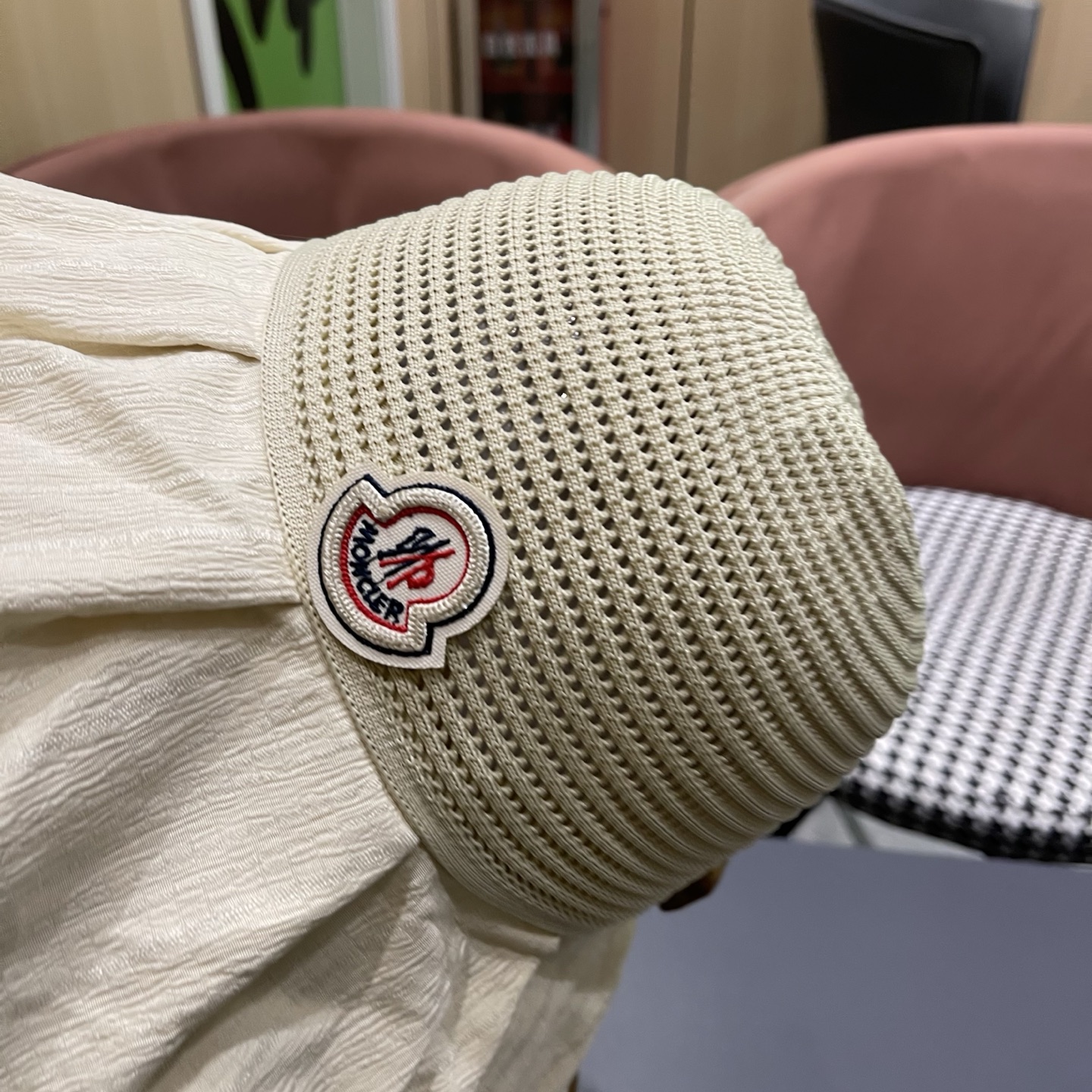 MONCLER（蒙口）夏季大檐蝴蝶结渔夫帽女防紫外线防晒遮阳帽优雅百搭盆帽