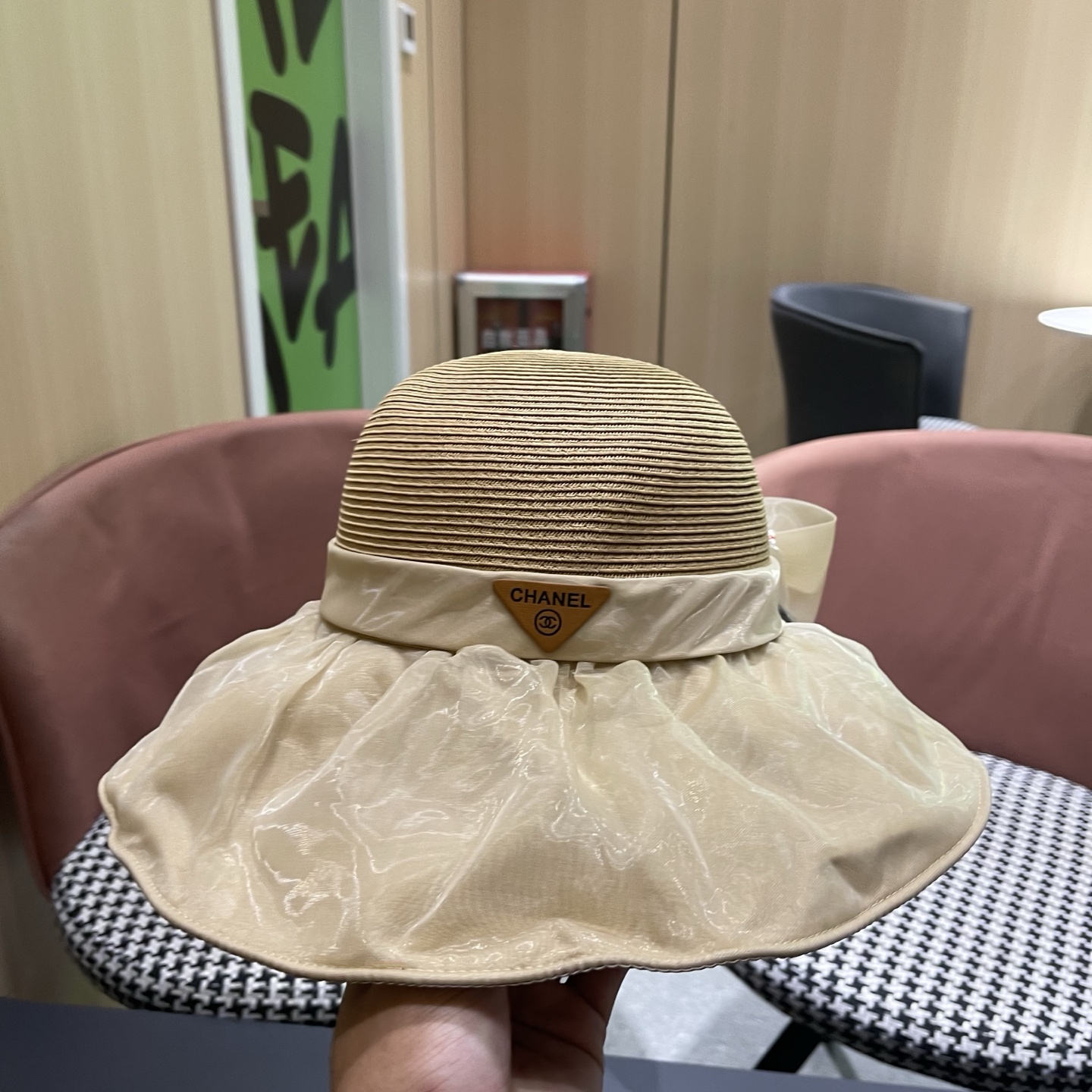 CHANEL 香奈儿新款渔夫帽女春夏季防晒遮阳帽大沿帽蝴蝶结百搭