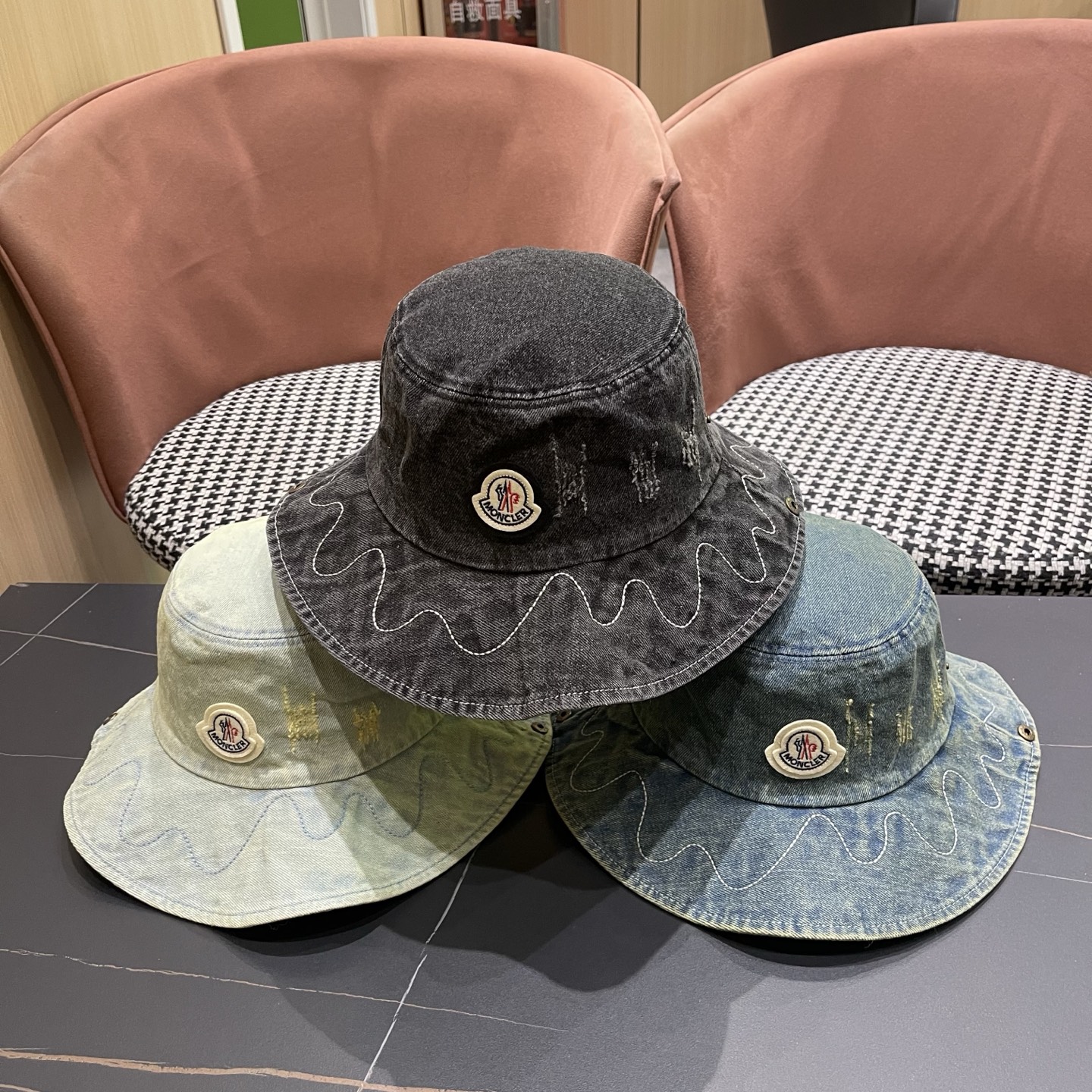 春夏新款 蒙口MONCLER日系品脸小登山帽女遮阳防晒渔夫帽大头围户外大帽檐西部牛仔帽子