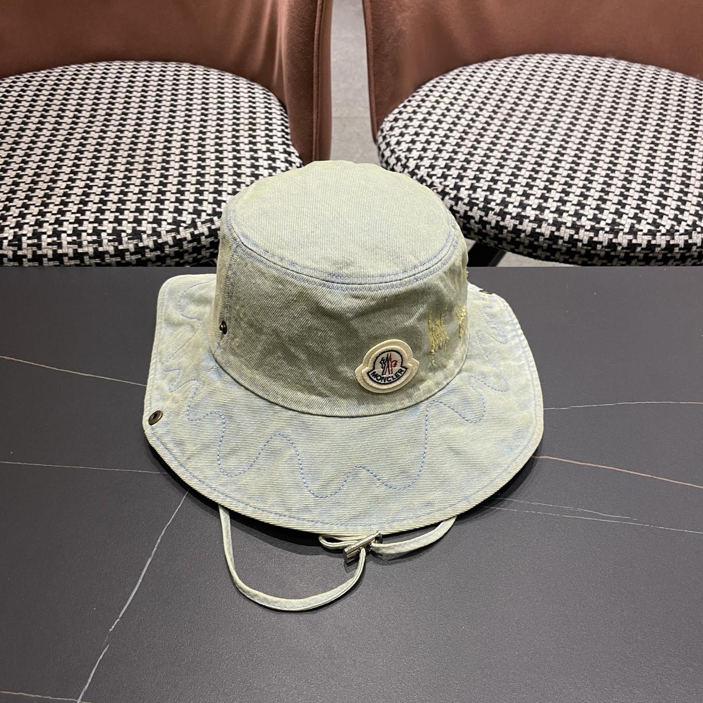 春夏新款 蒙口MONCLER日系品脸小登山帽女遮阳防晒渔夫帽大头围户外大帽檐西部牛仔帽子