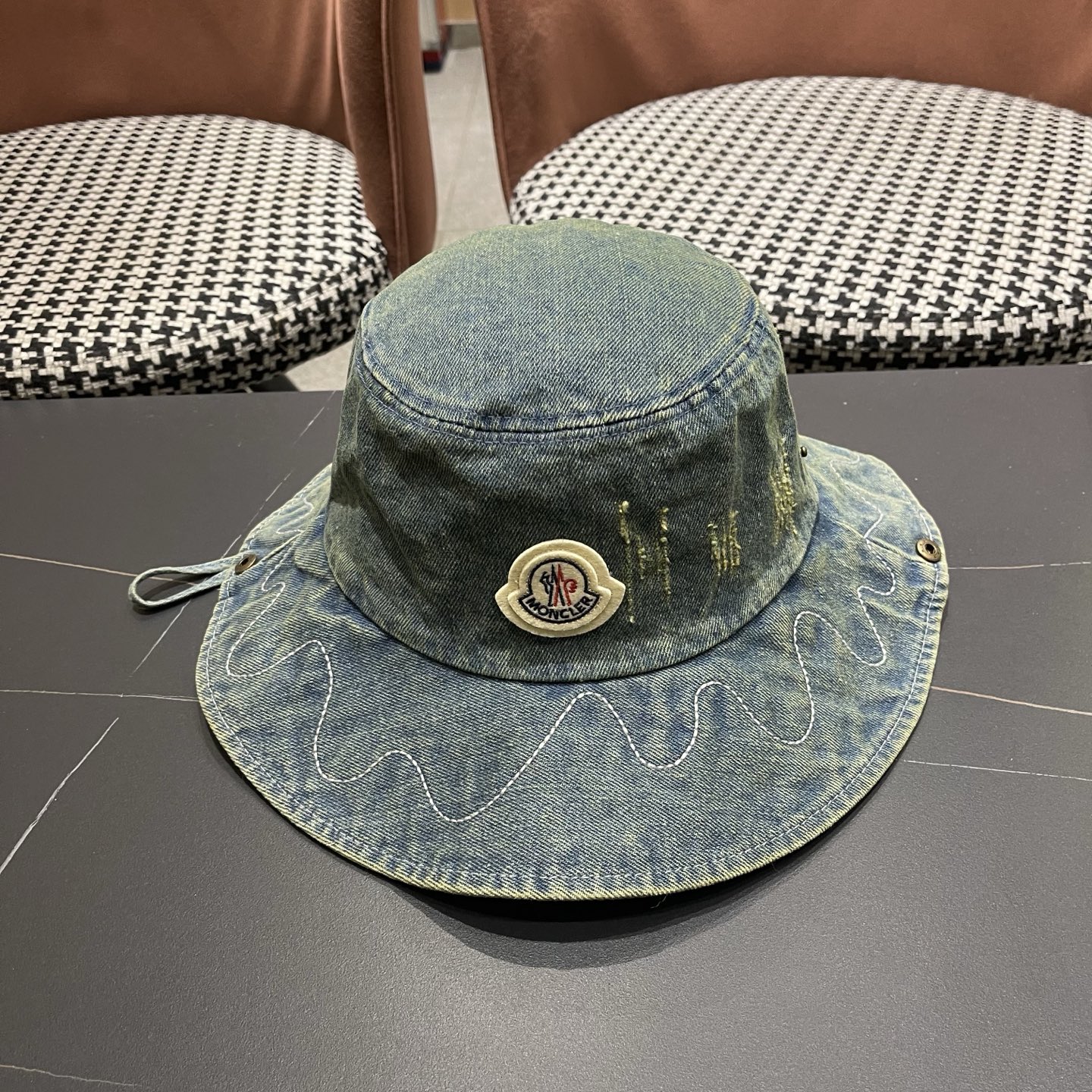 春夏新款 蒙口MONCLER日系品脸小登山帽女遮阳防晒渔夫帽大头围户外大帽檐西部牛仔帽子