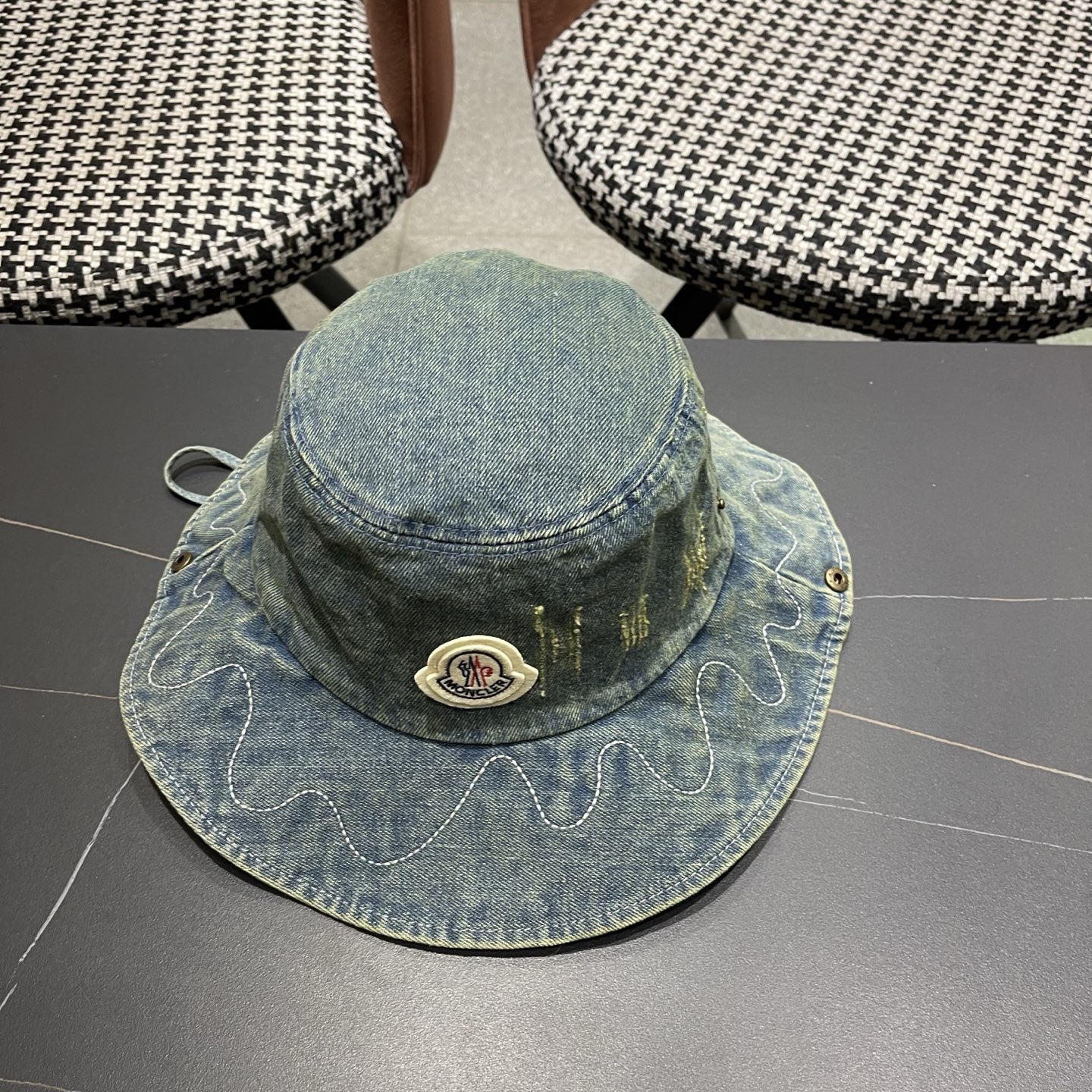 春夏新款 蒙口MONCLER日系品脸小登山帽女遮阳防晒渔夫帽大头围户外大帽檐西部牛仔帽子
