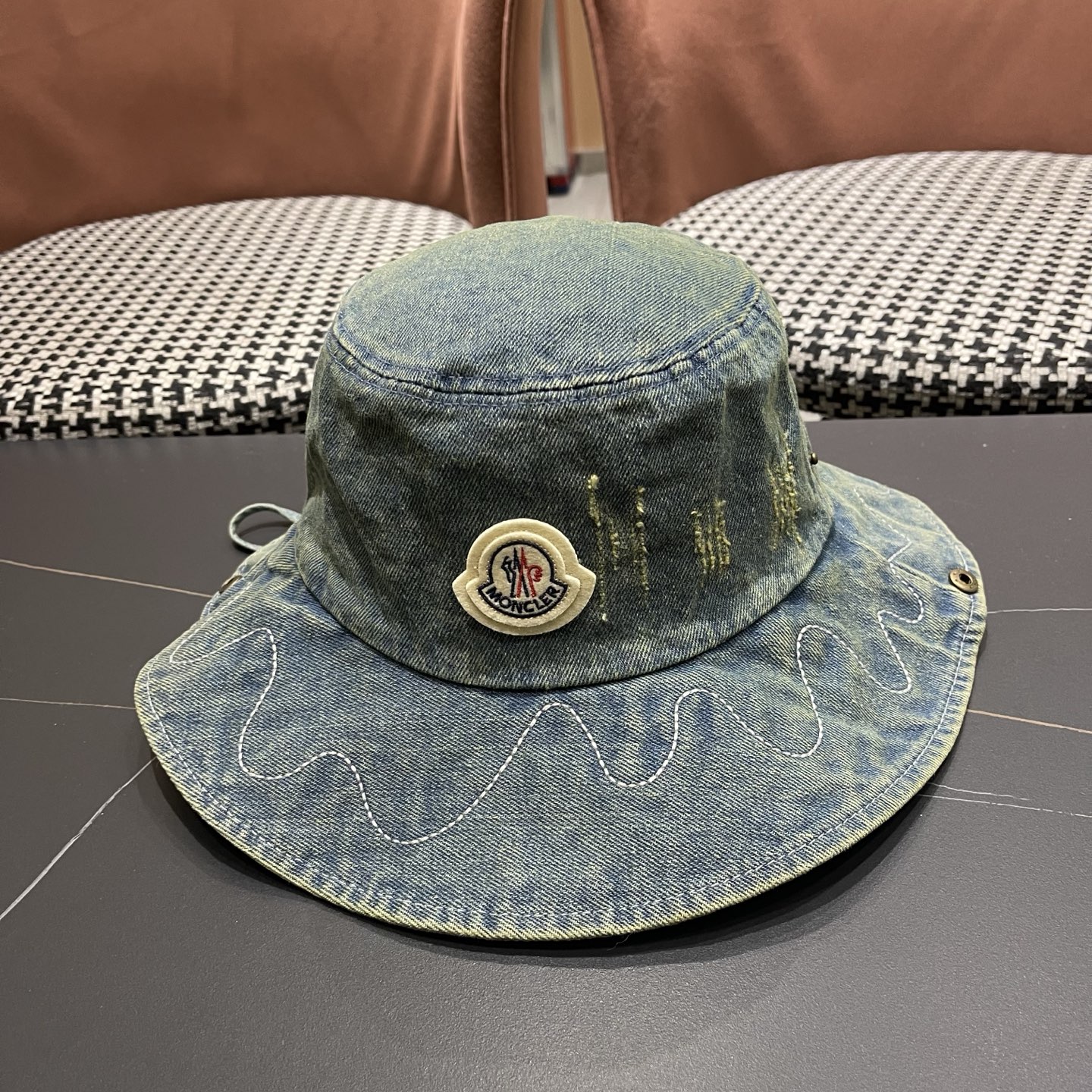 春夏新款 蒙口MONCLER日系品脸小登山帽女遮阳防晒渔夫帽大头围户外大帽檐西部牛仔帽子