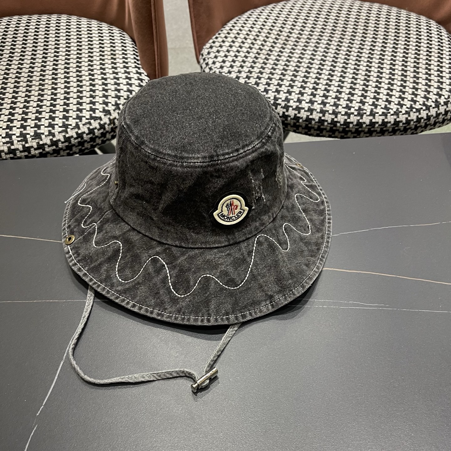 春夏新款 蒙口MONCLER日系品脸小登山帽女遮阳防晒渔夫帽大头围户外大帽檐西部牛仔帽子