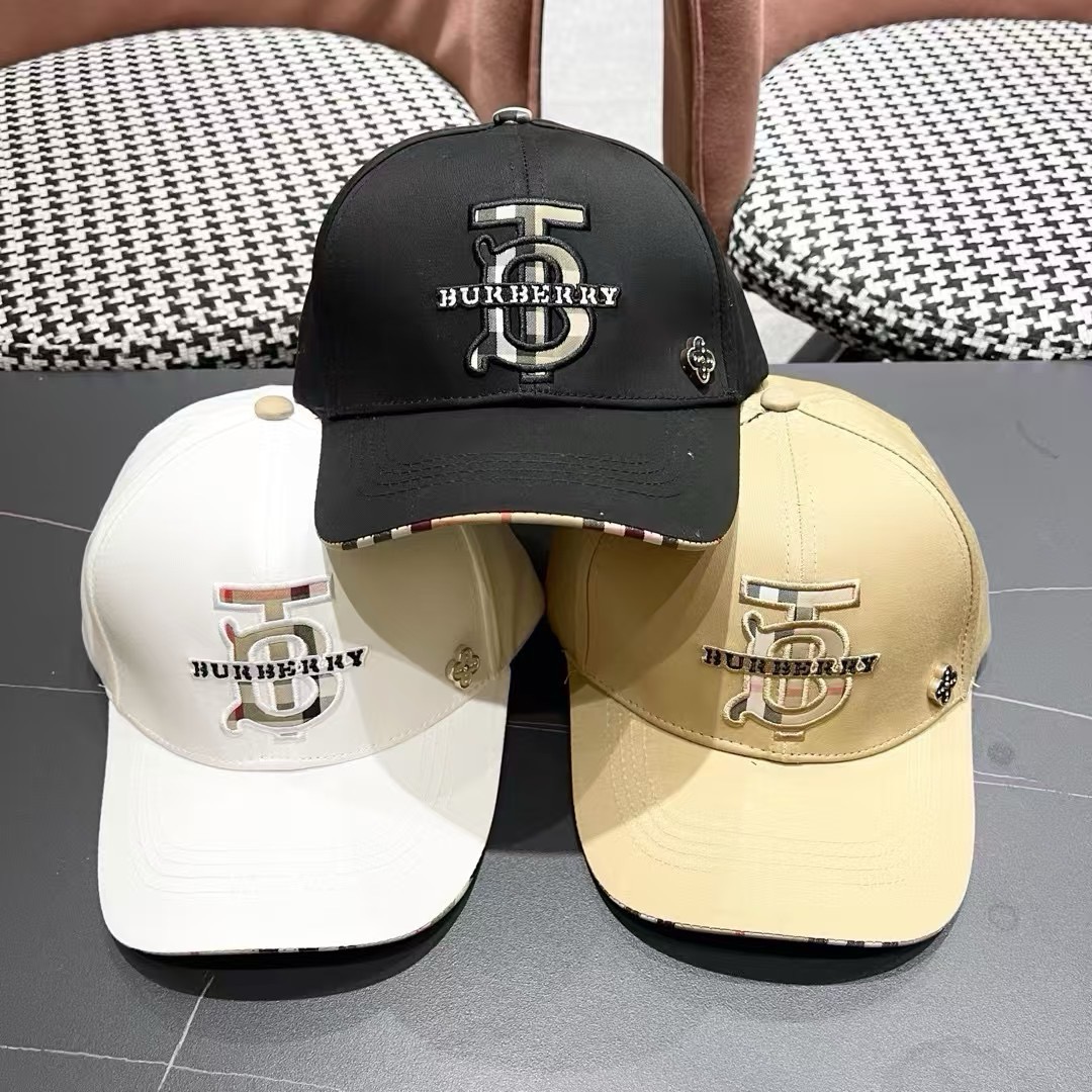 【巴宝莉BURBERRY】🌸官网同步上线🎊 韩版新款英伦风定制款1:1原单品质 男女通用棒球帽 美邦工艺