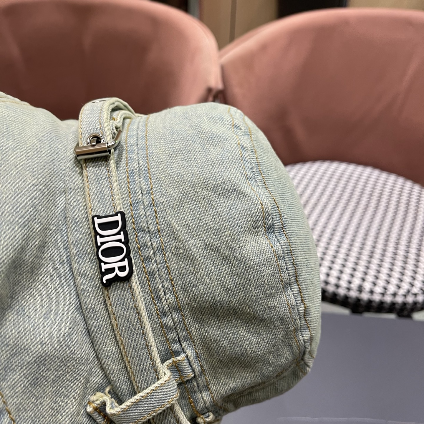 迪奥Dior 日系复古百搭牛仔渔夫帽男女设计师款水洗出游显脸小遮阳帽