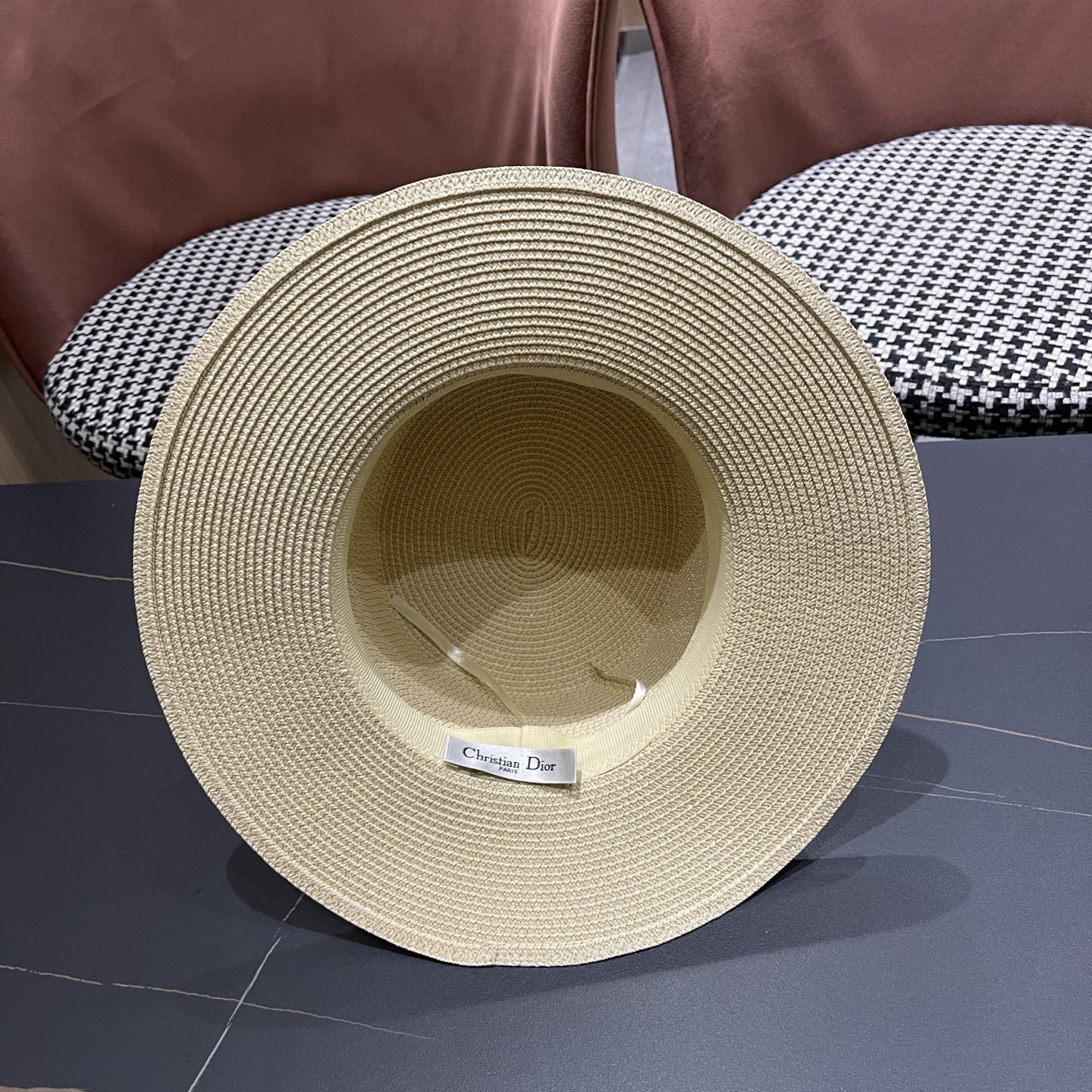 Dior迪奥新款平顶草帽 头围57cm