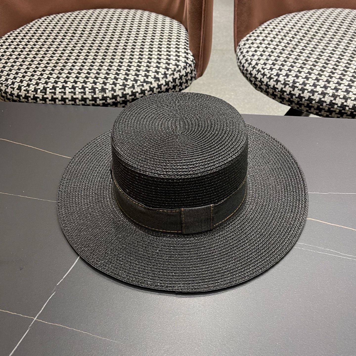 Dior迪奥新款平顶草帽 头围57cm