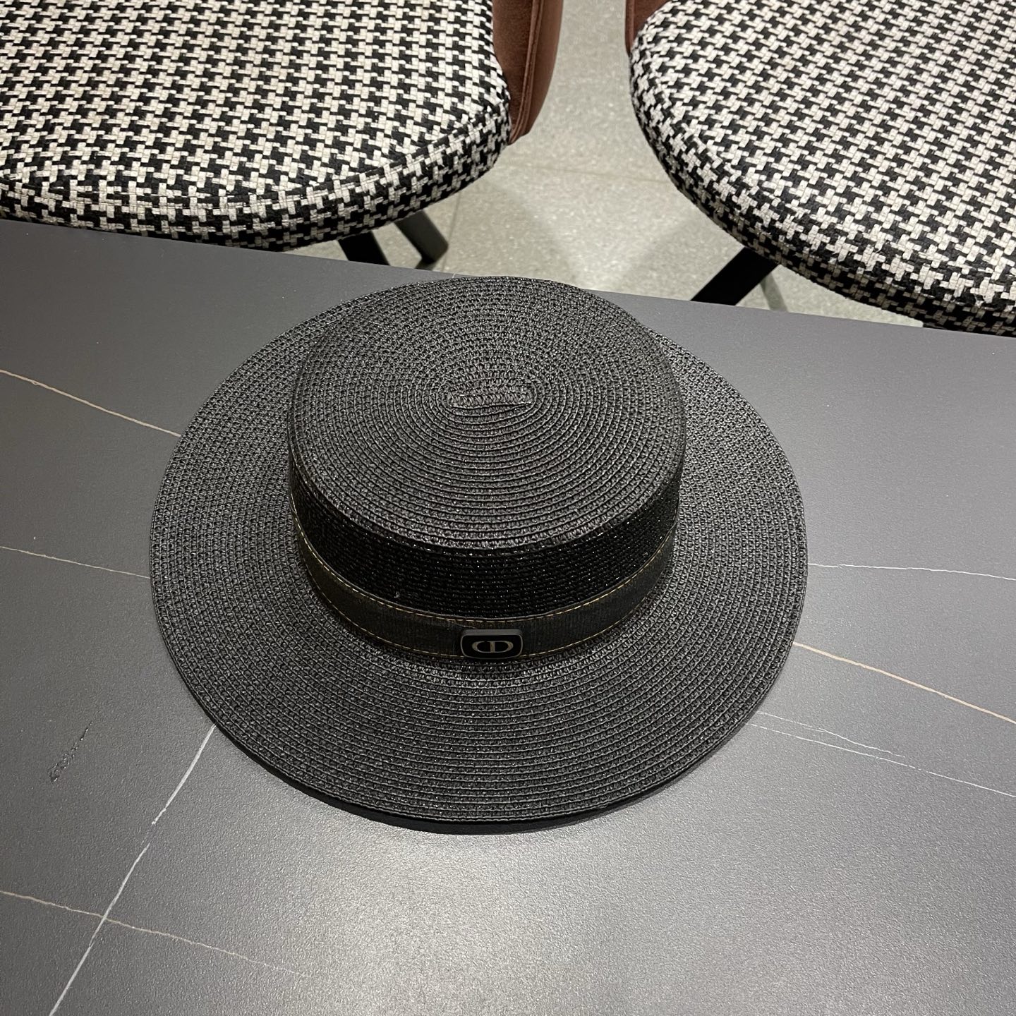 Dior迪奥新款平顶草帽 头围57cm