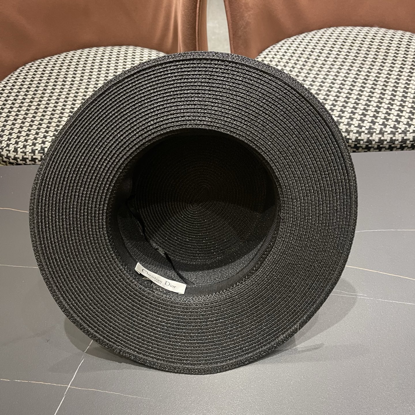 Dior迪奥新款平顶草帽 头围57cm
