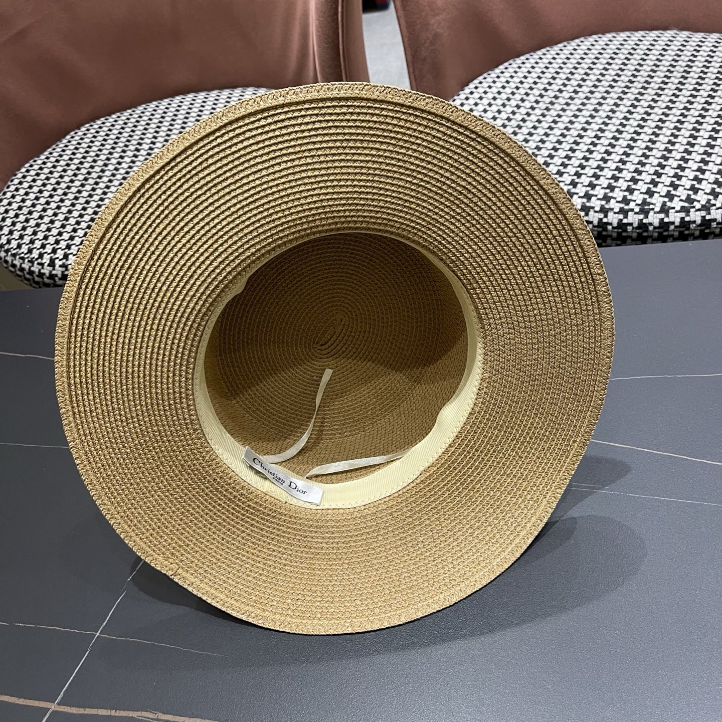 Dior迪奥新款平顶草帽 头围57cm