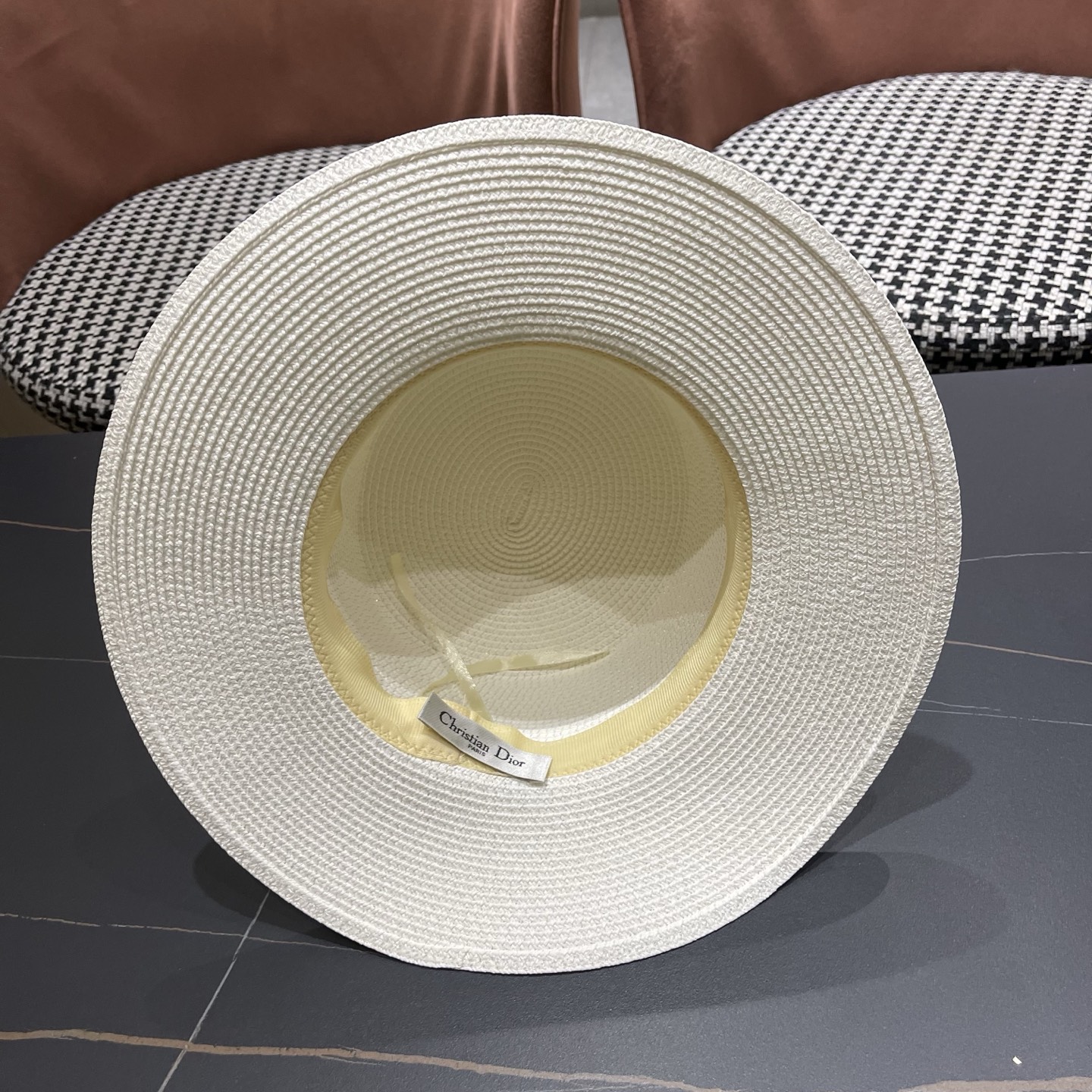 Dior迪奥新款平顶草帽 头围57cm