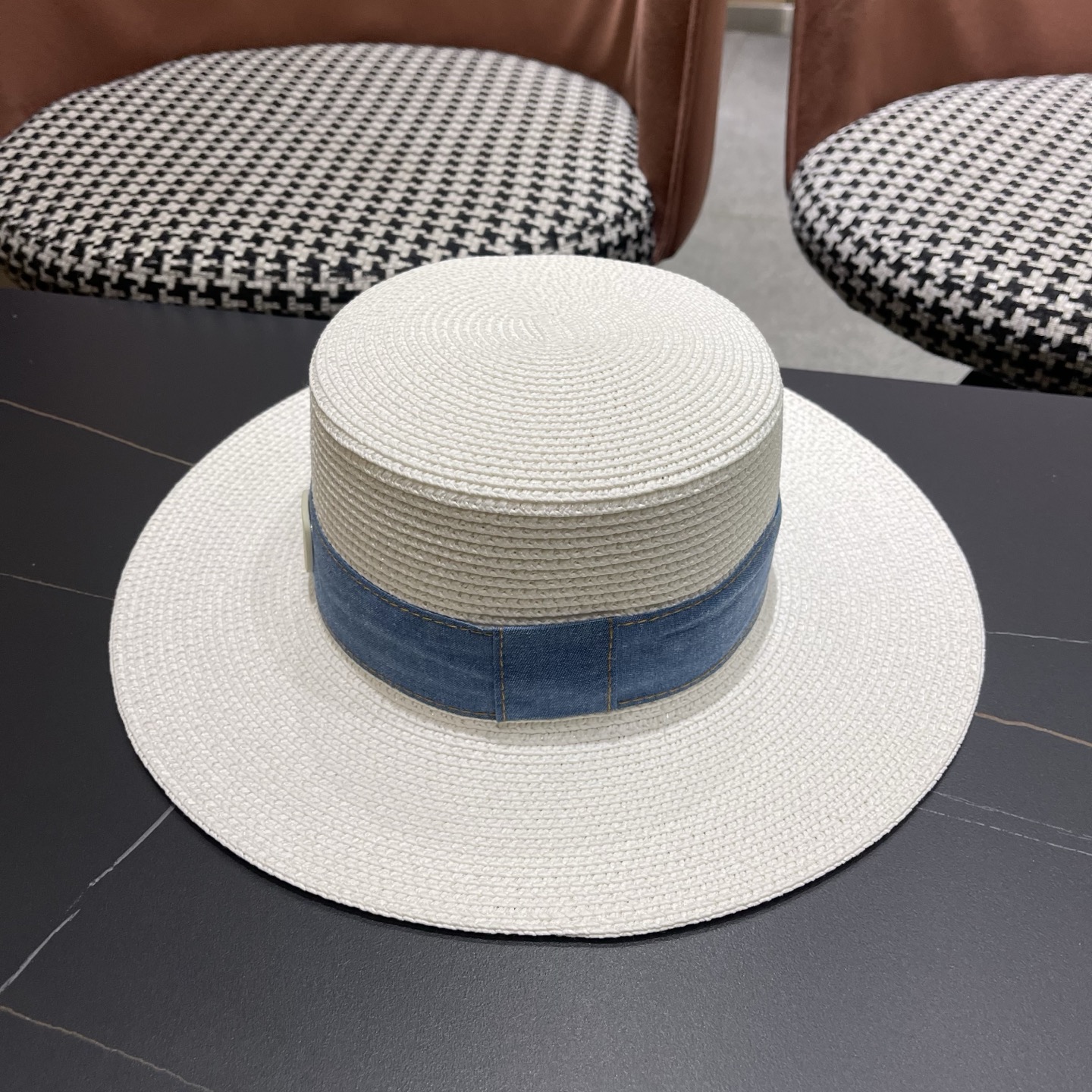Dior迪奥新款平顶草帽 头围57cm