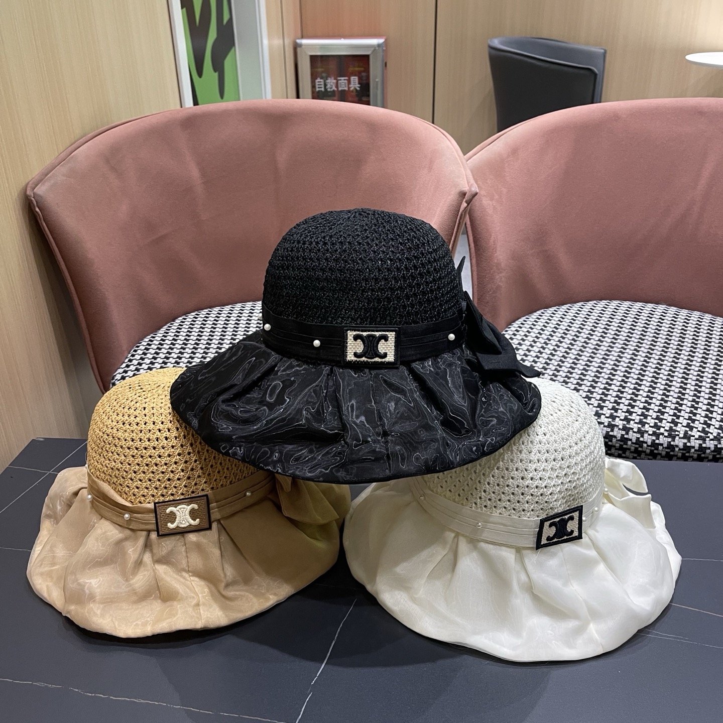Celine 赛琳 帽子女夏季遮阳防晒防紫外线渔夫帽可收纳大檐遮脸太阳帽