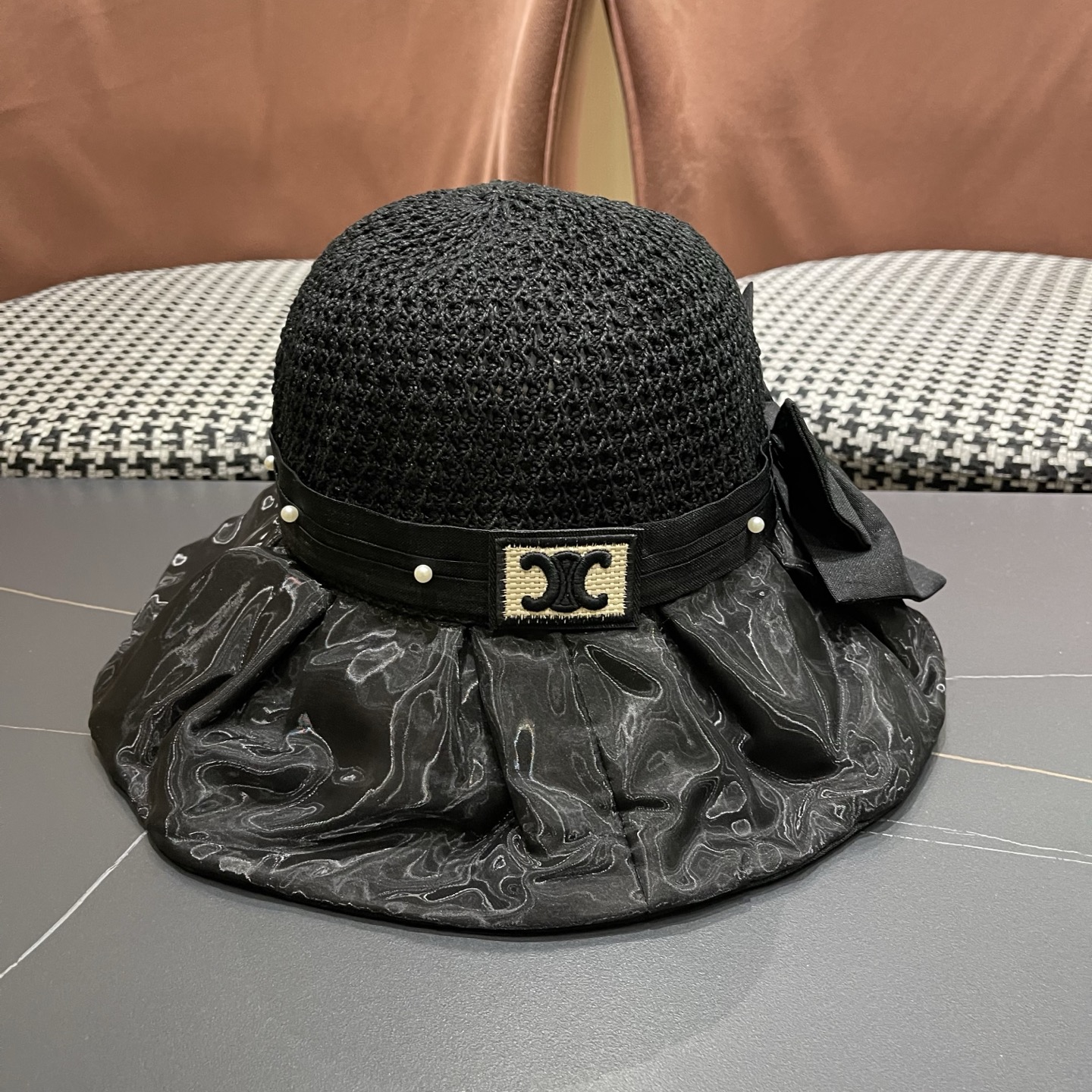Celine 赛琳 帽子女夏季遮阳防晒防紫外线渔夫帽可收纳大檐遮脸太阳帽