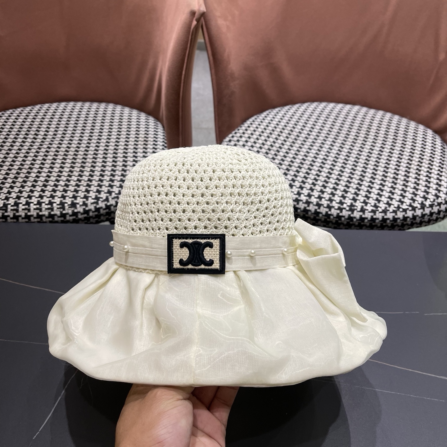 Celine 赛琳 帽子女夏季遮阳防晒防紫外线渔夫帽可收纳大檐遮脸太阳帽